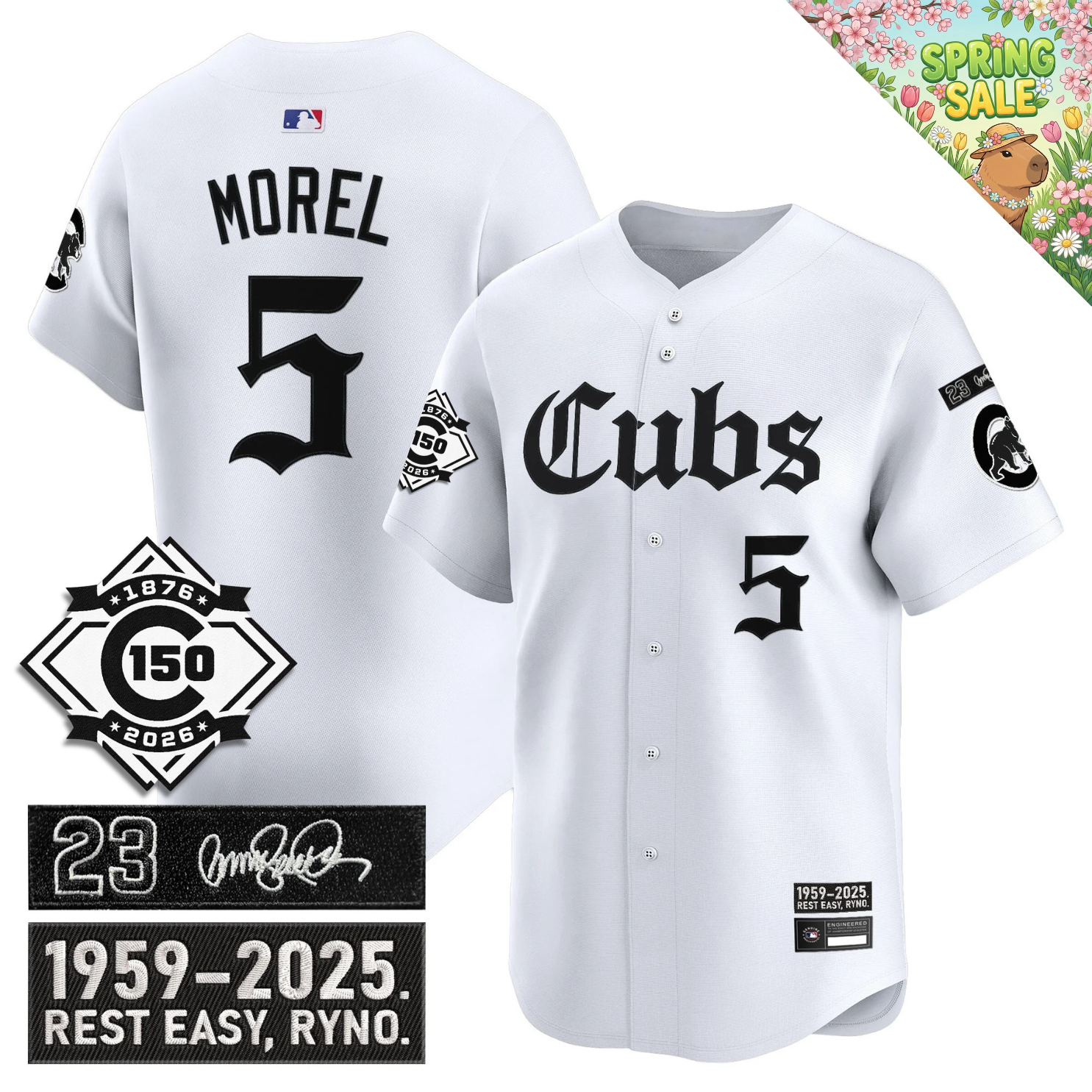 CHC 'Ryne Sandberg Tribute' & 150th anniversary patch Limited Gothic Jersey - Stitched