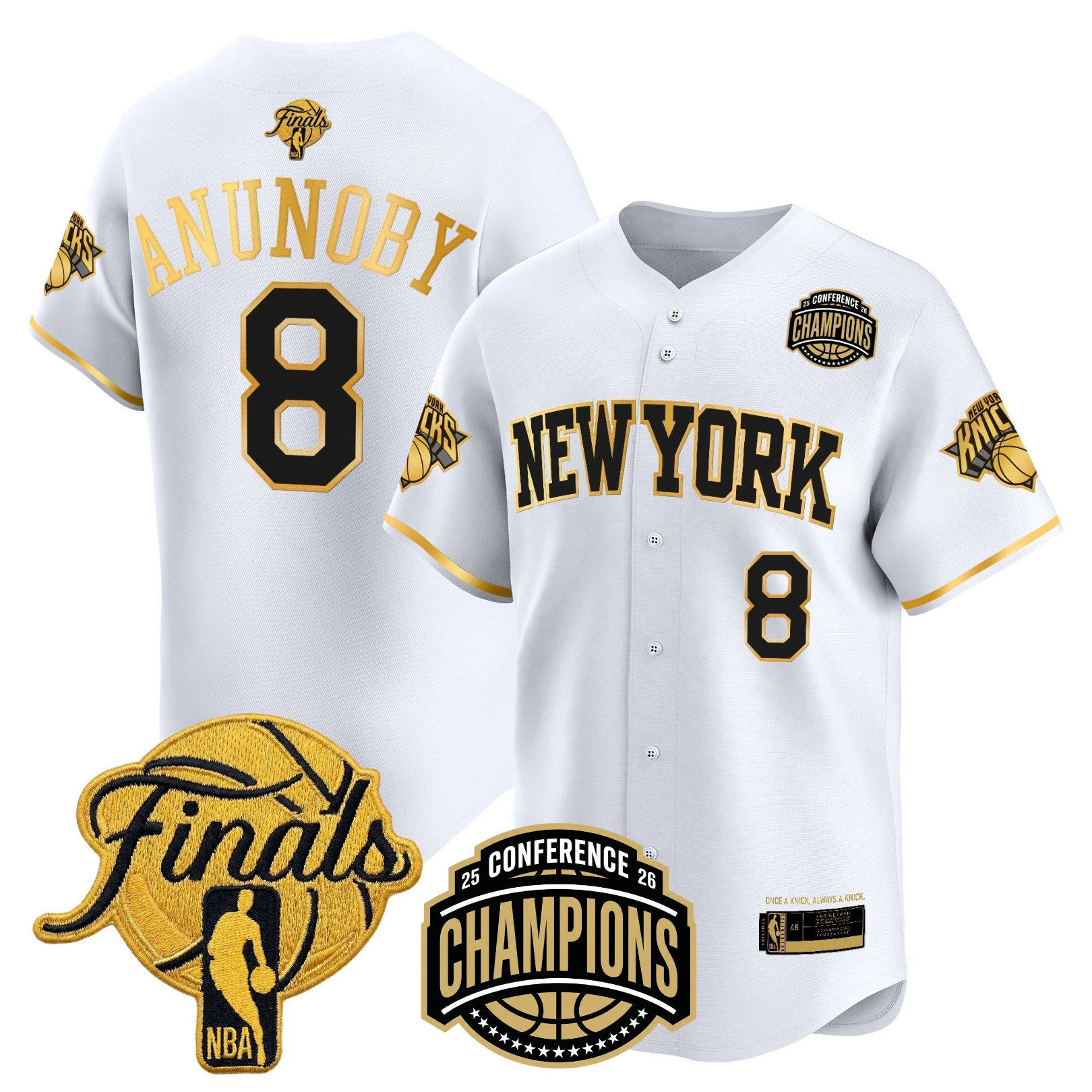 NYK 2026 Finals Vapor Baseball Gold Jersey - Stitched