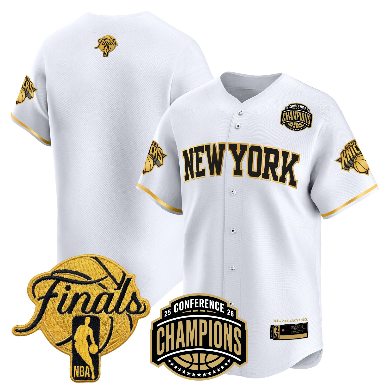 NYK 2026 Finals Vapor Baseball Gold Jersey - Stitched