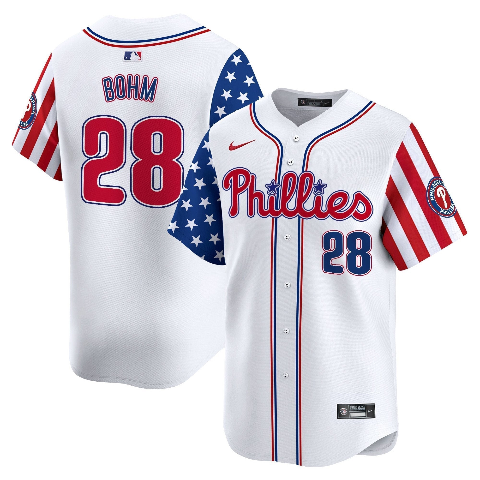 Phillies 2025 Independence Day Vapor Premier Limited Jersey - Stitched