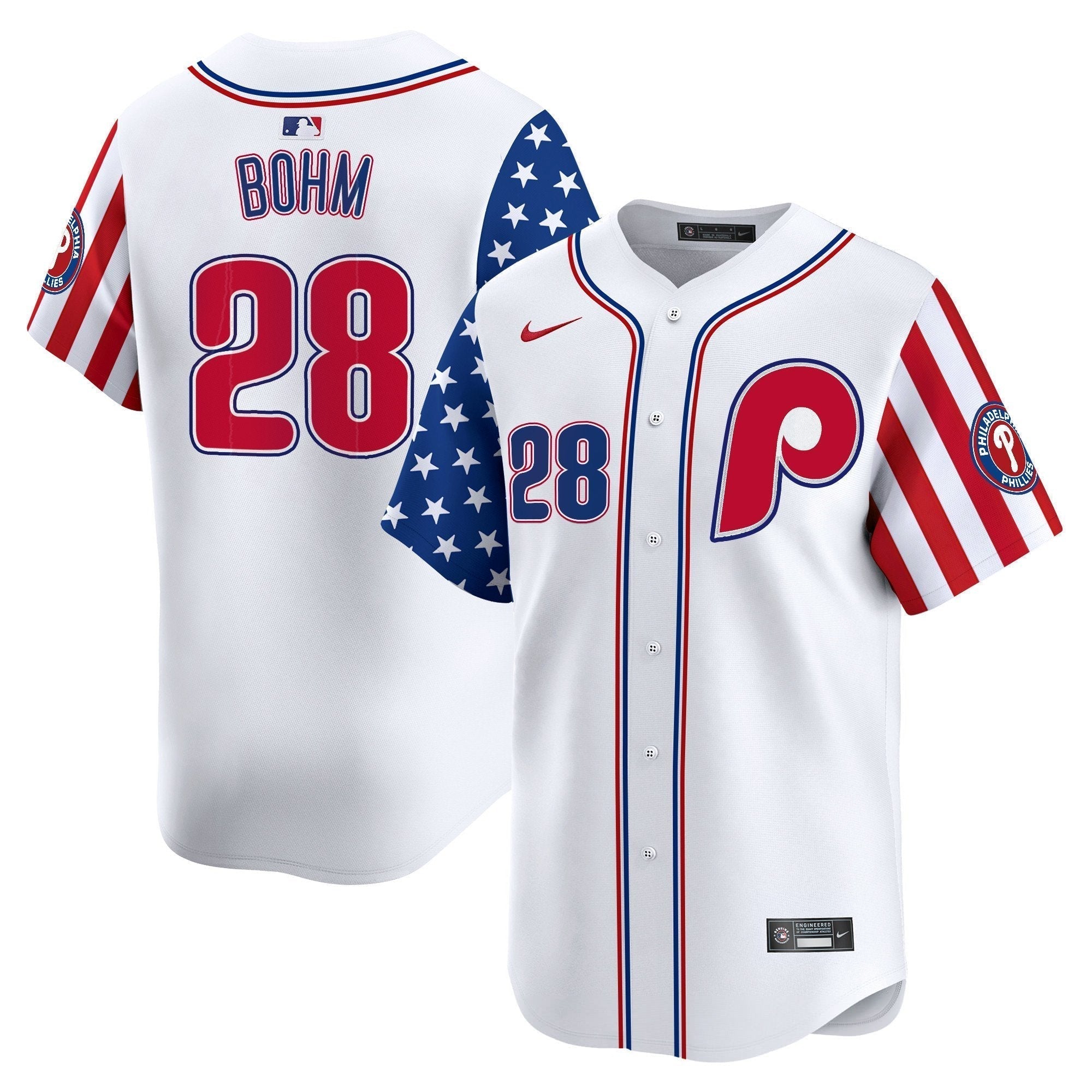 Phillies 2025 Independence Day Vapor Premier Limited Jersey - Stitched
