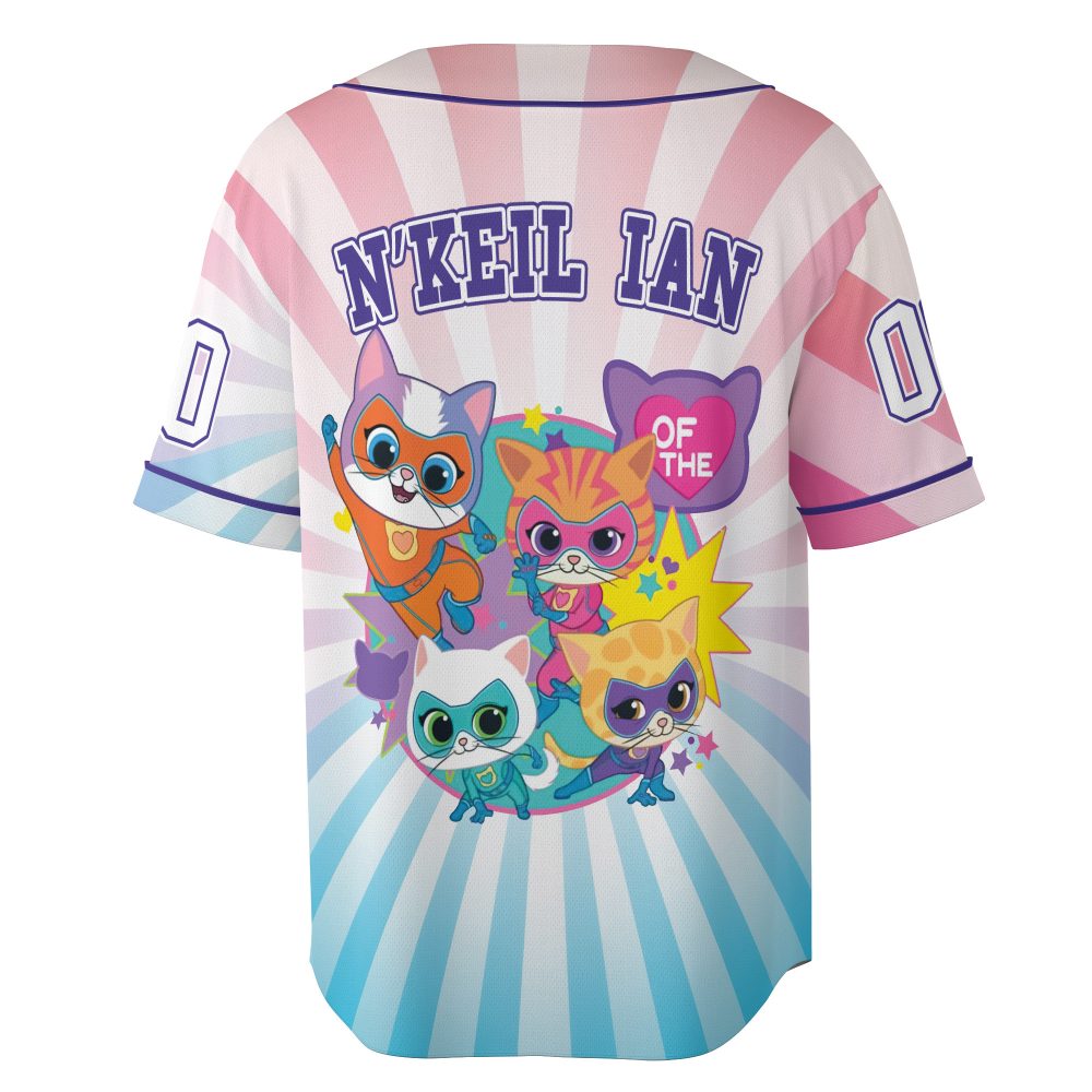 Kids' Super Kitties Baseball Jersey - Fun Cartoon Sports Shirt For Boys &amp; Girls