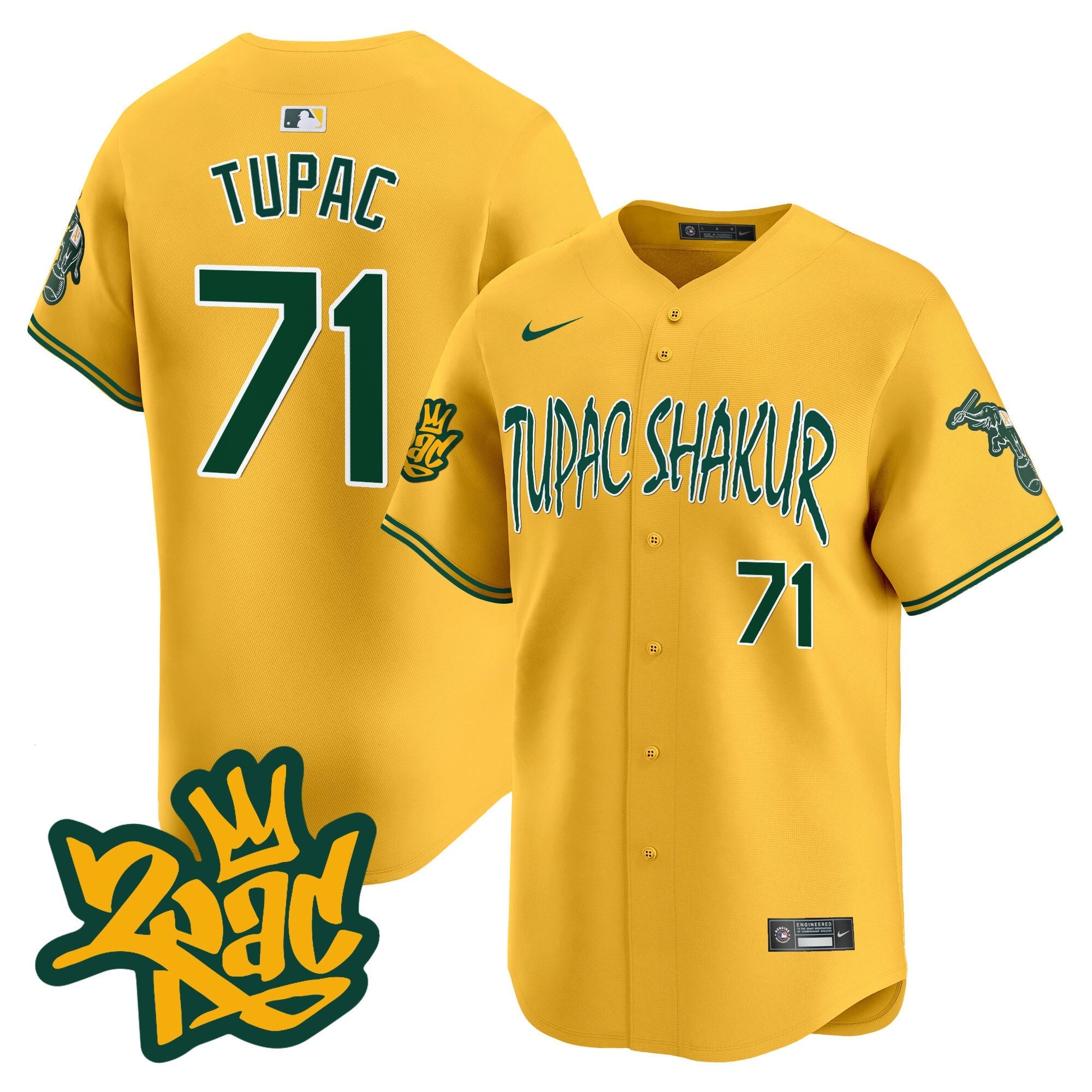 OAK Tupac Shakur Vapor Premier Limited Jersey - Stitched
