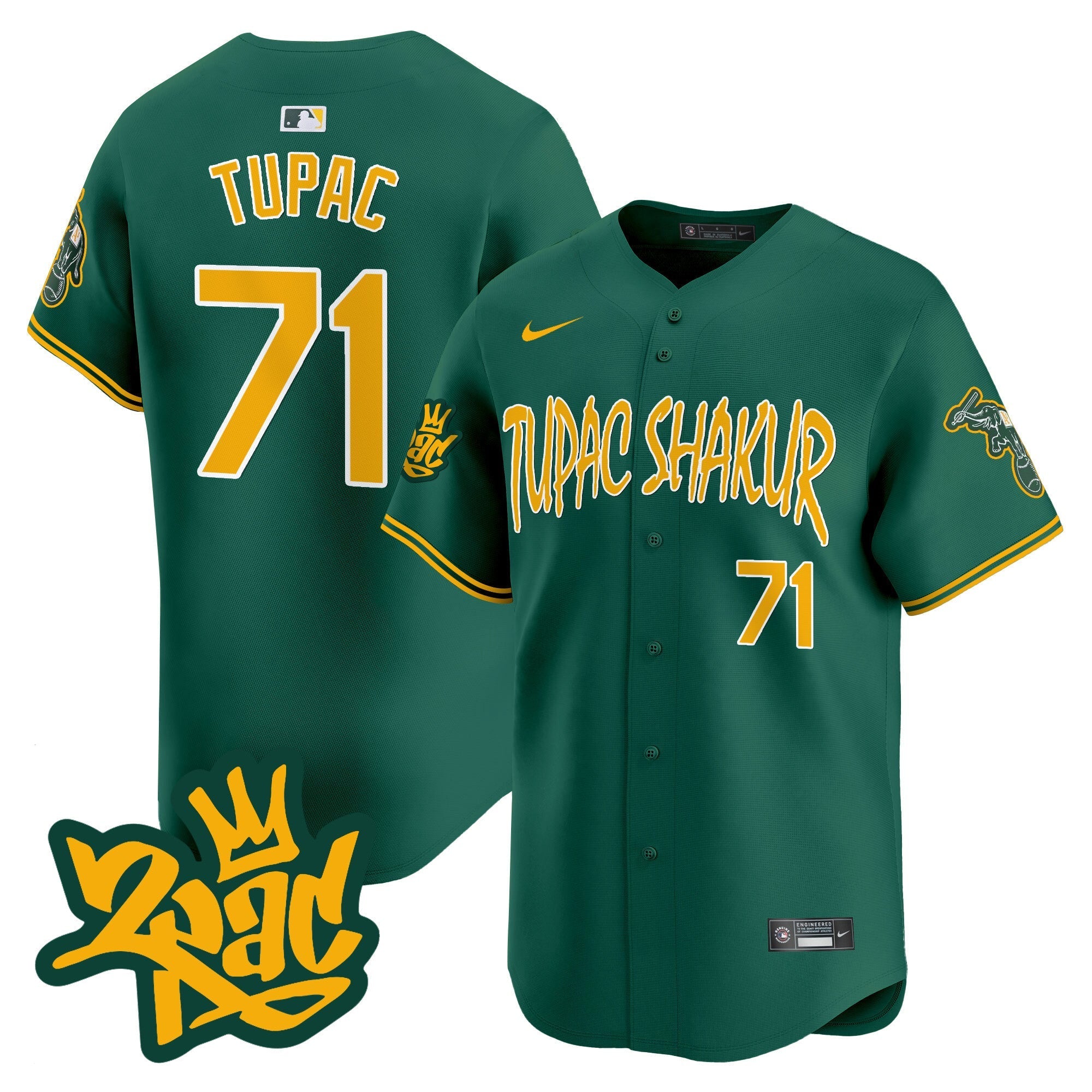 OAK Tupac Shakur Vapor Premier Limited Jersey - Stitched