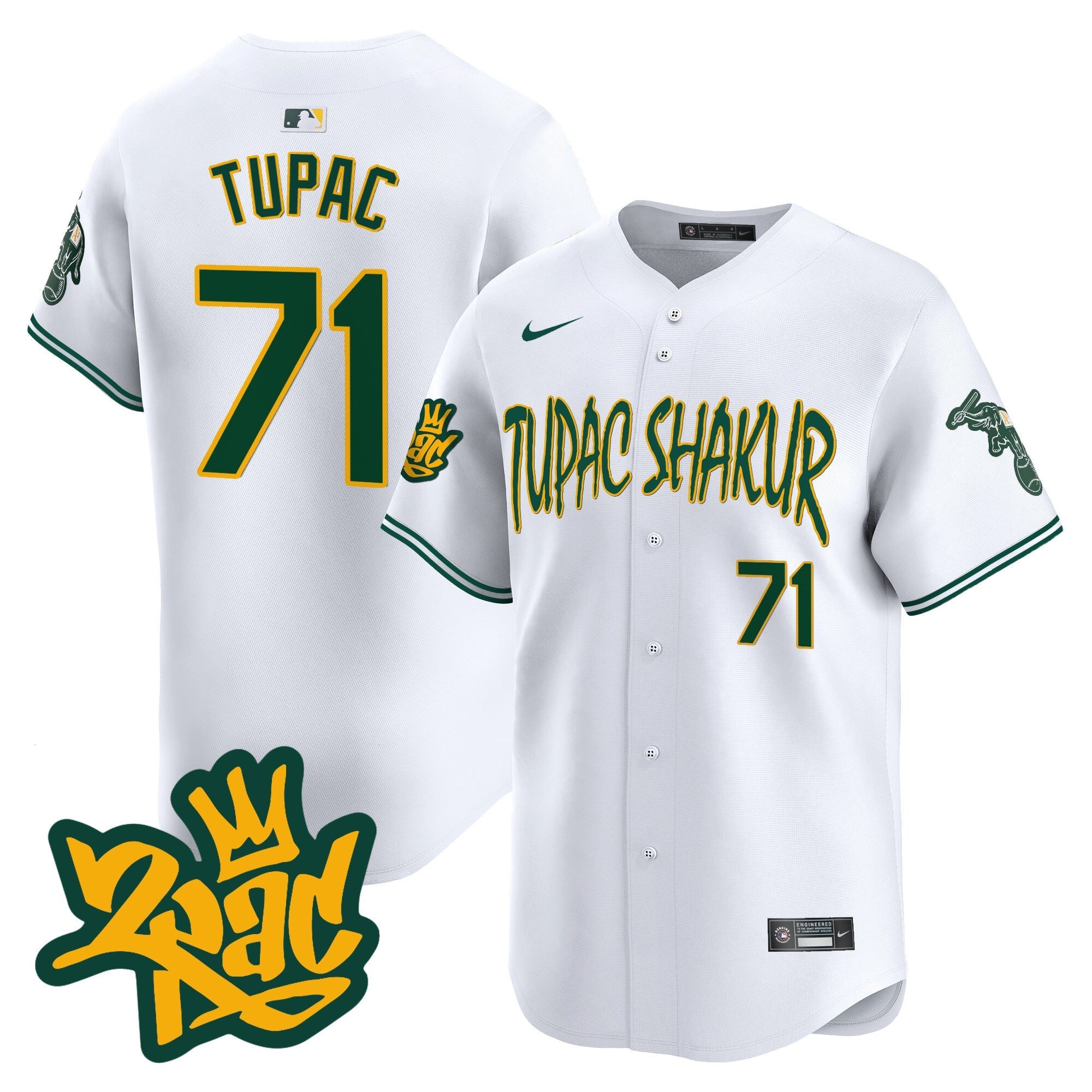 OAK Tupac Shakur Vapor Premier Limited Jersey - Stitched