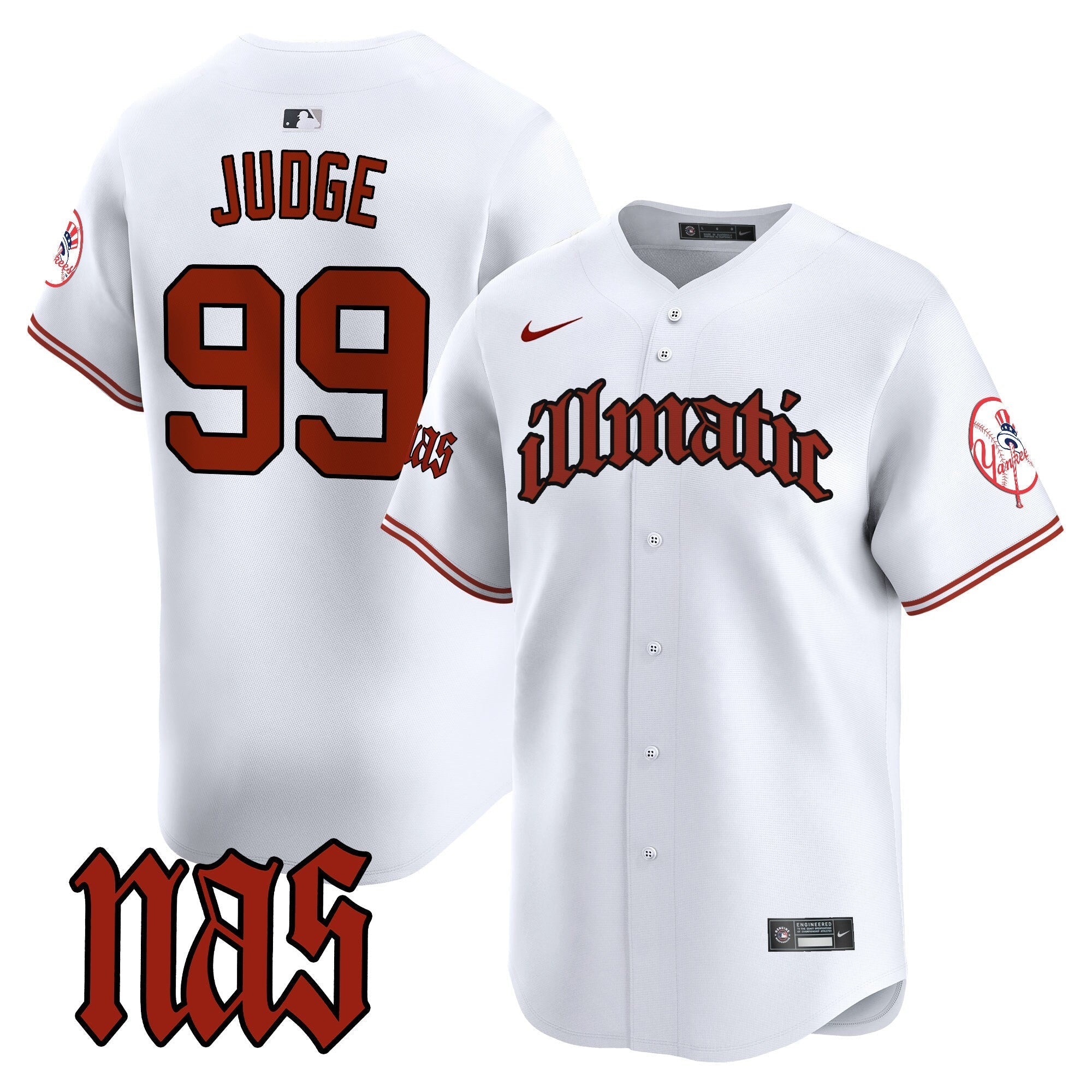 NYY Nas Illmatic Vapor Premier Limited Jersey - Stitched