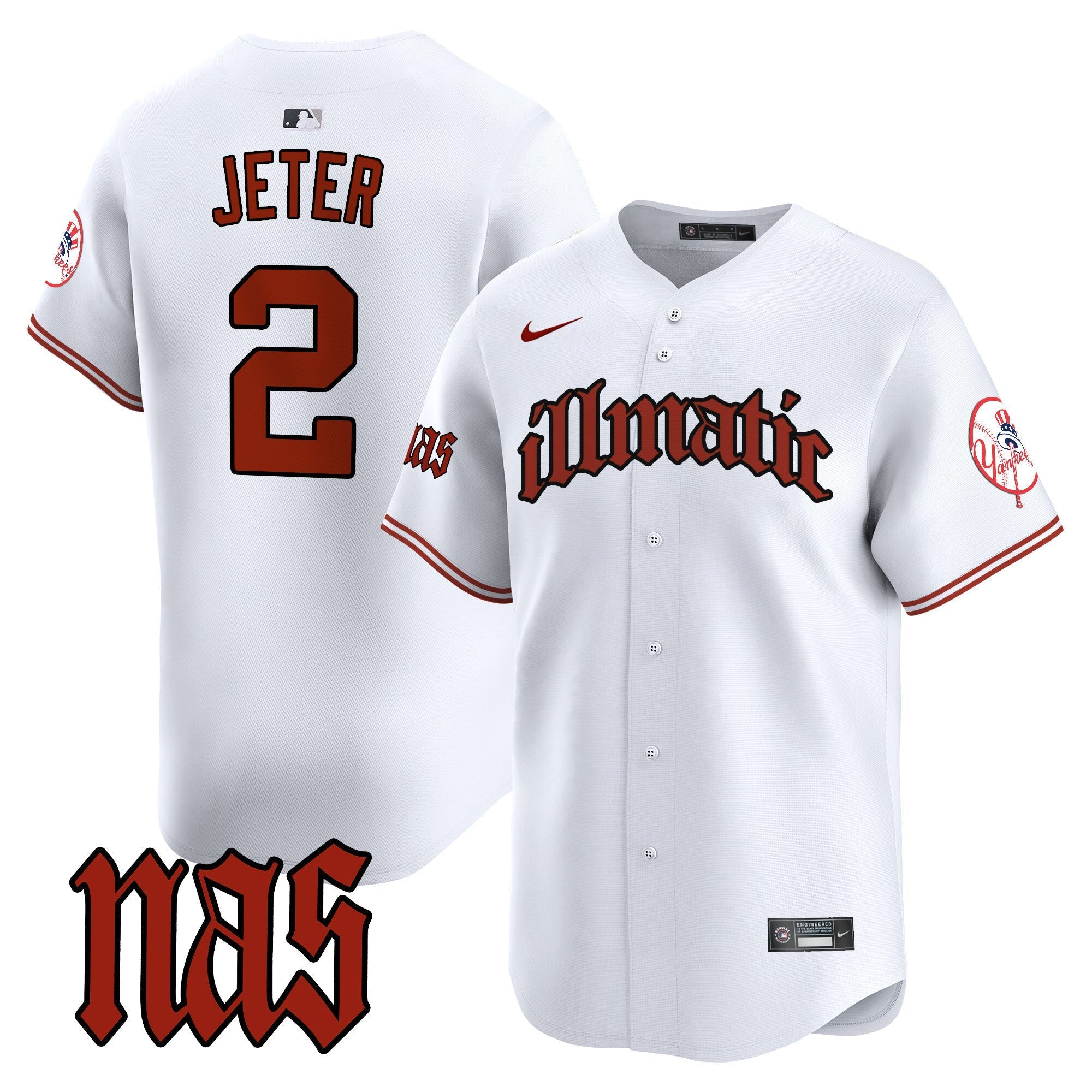 NYY Nas Illmatic Vapor Premier Limited Jersey - Stitched