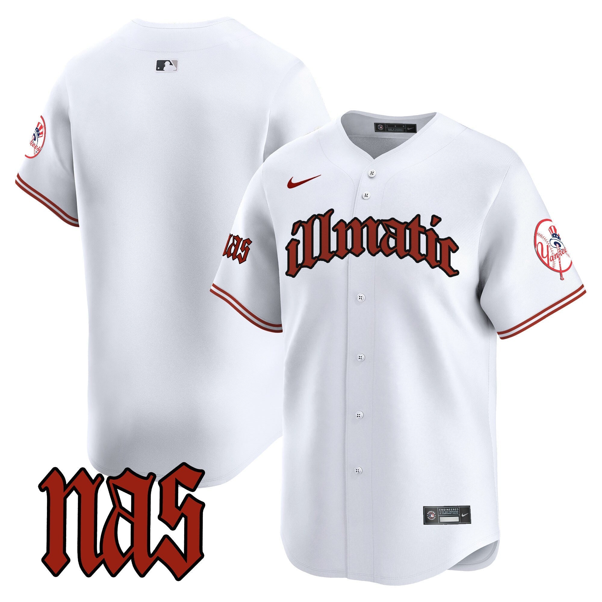 NYY Nas Illmatic Vapor Premier Limited Jersey - Stitched