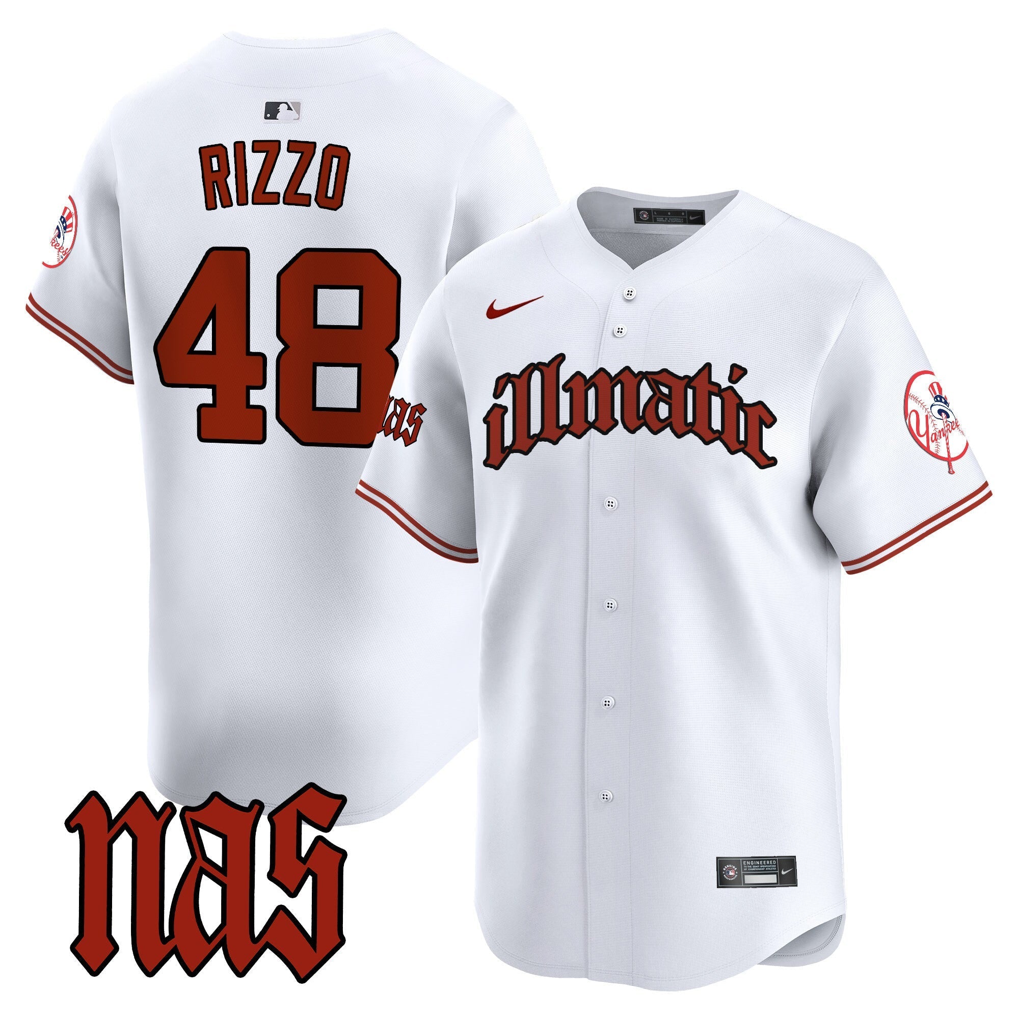 NYY Nas Illmatic Vapor Premier Limited Jersey - Stitched