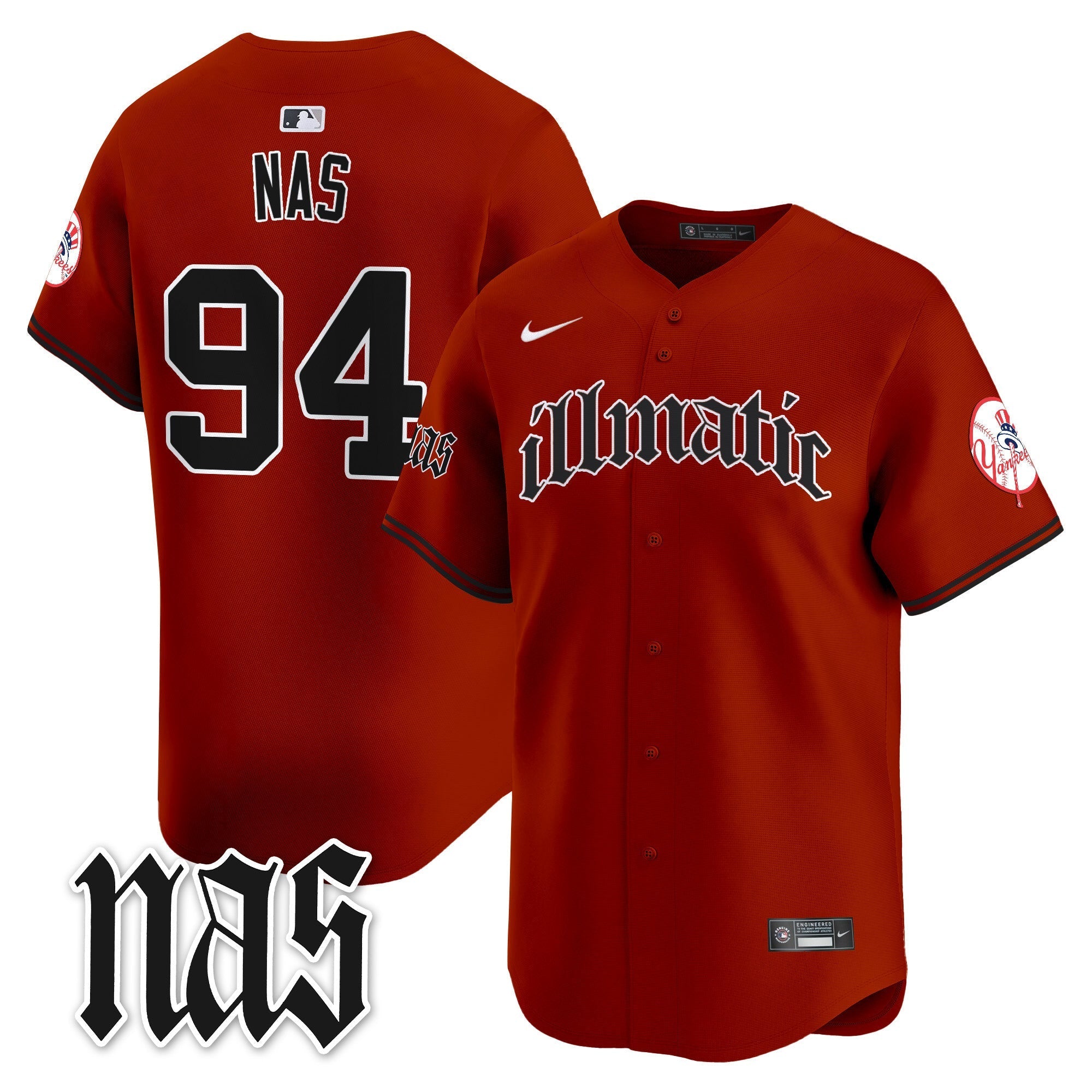 NYY Nas Illmatic Vapor Premier Limited Jersey - Stitched