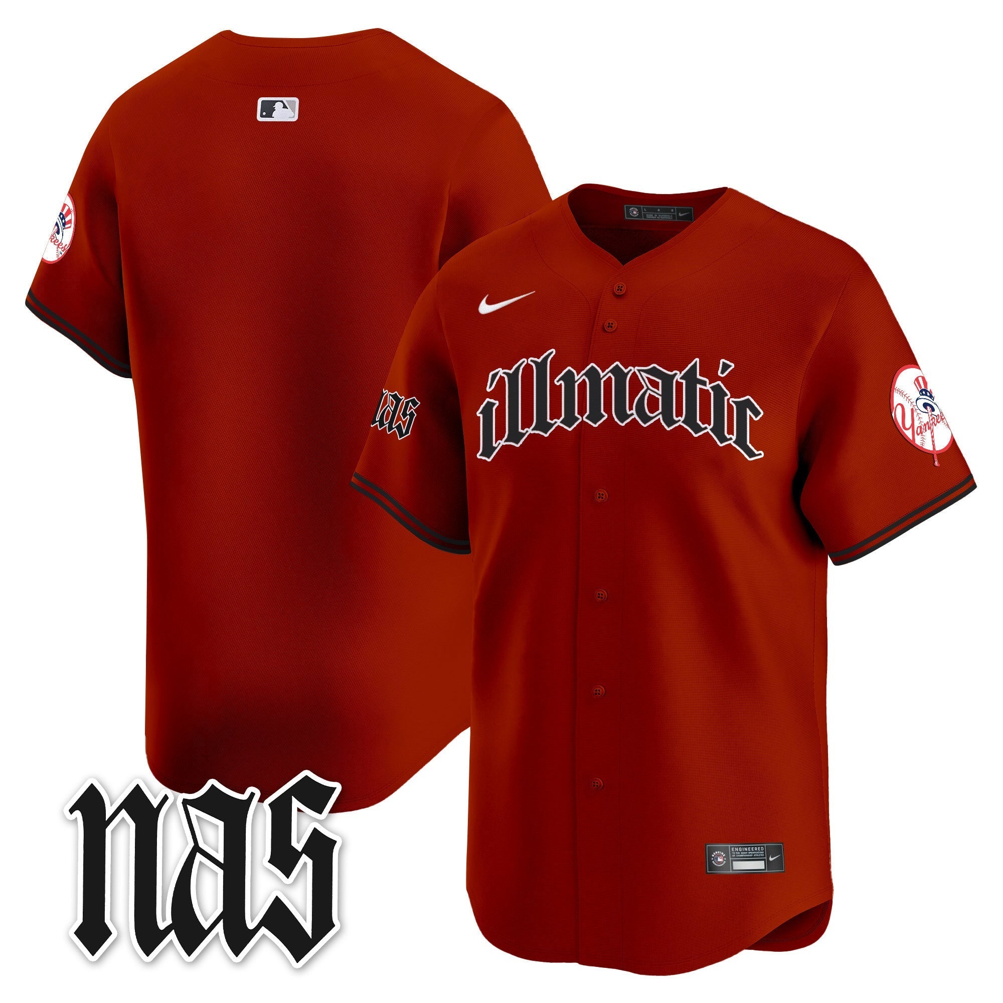 NYY Nas Illmatic Vapor Premier Limited Jersey - Stitched