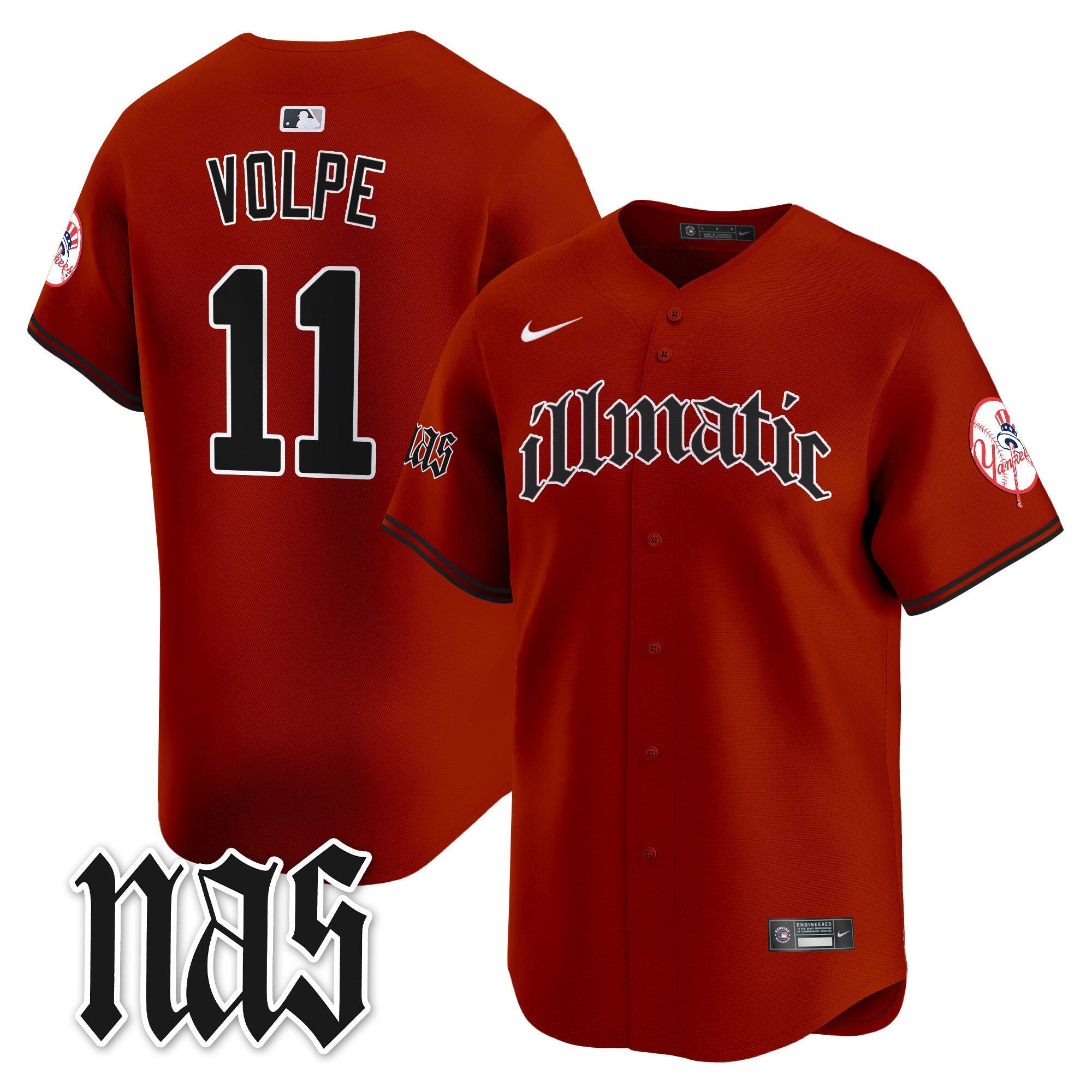 NYY Nas Illmatic Vapor Premier Limited Jersey - Stitched