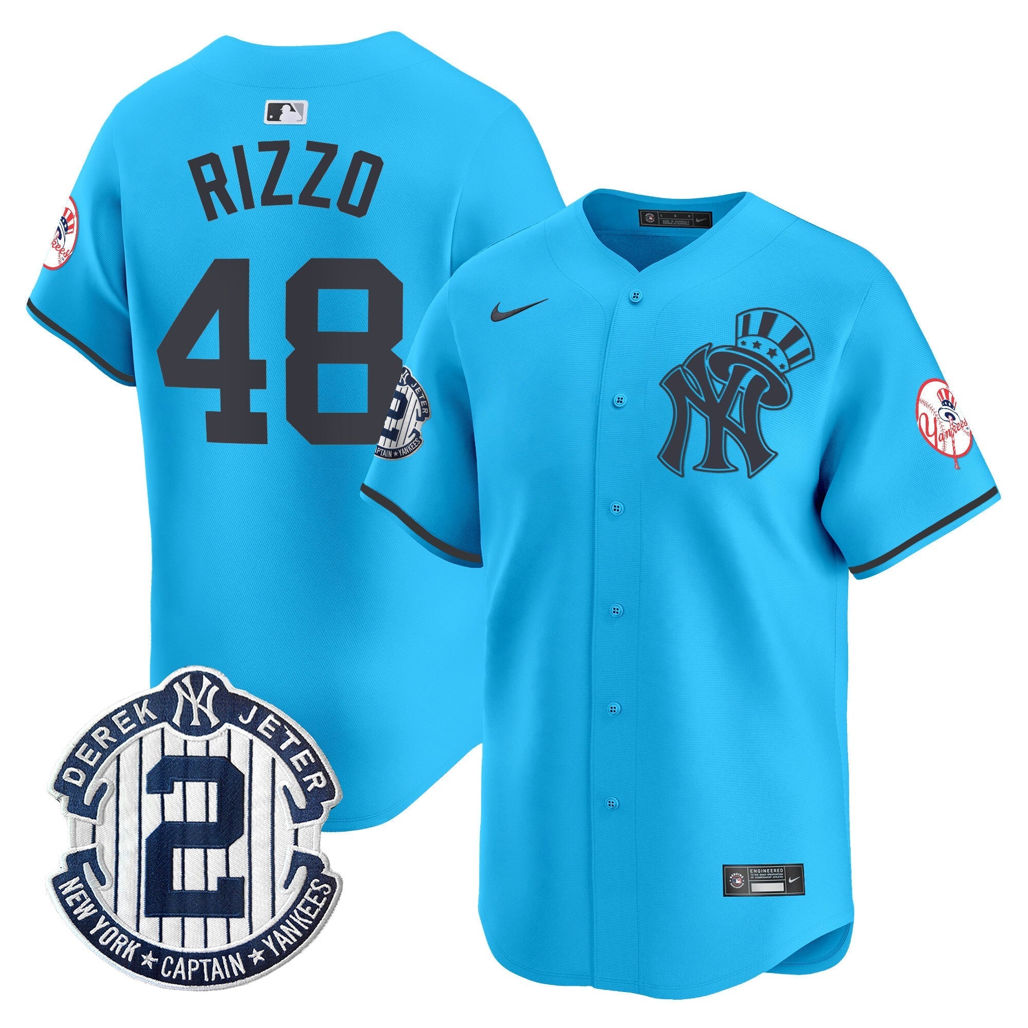 NYY Derek Jeter Patch Vapor Premier Limited Jersey V2 - Stitched