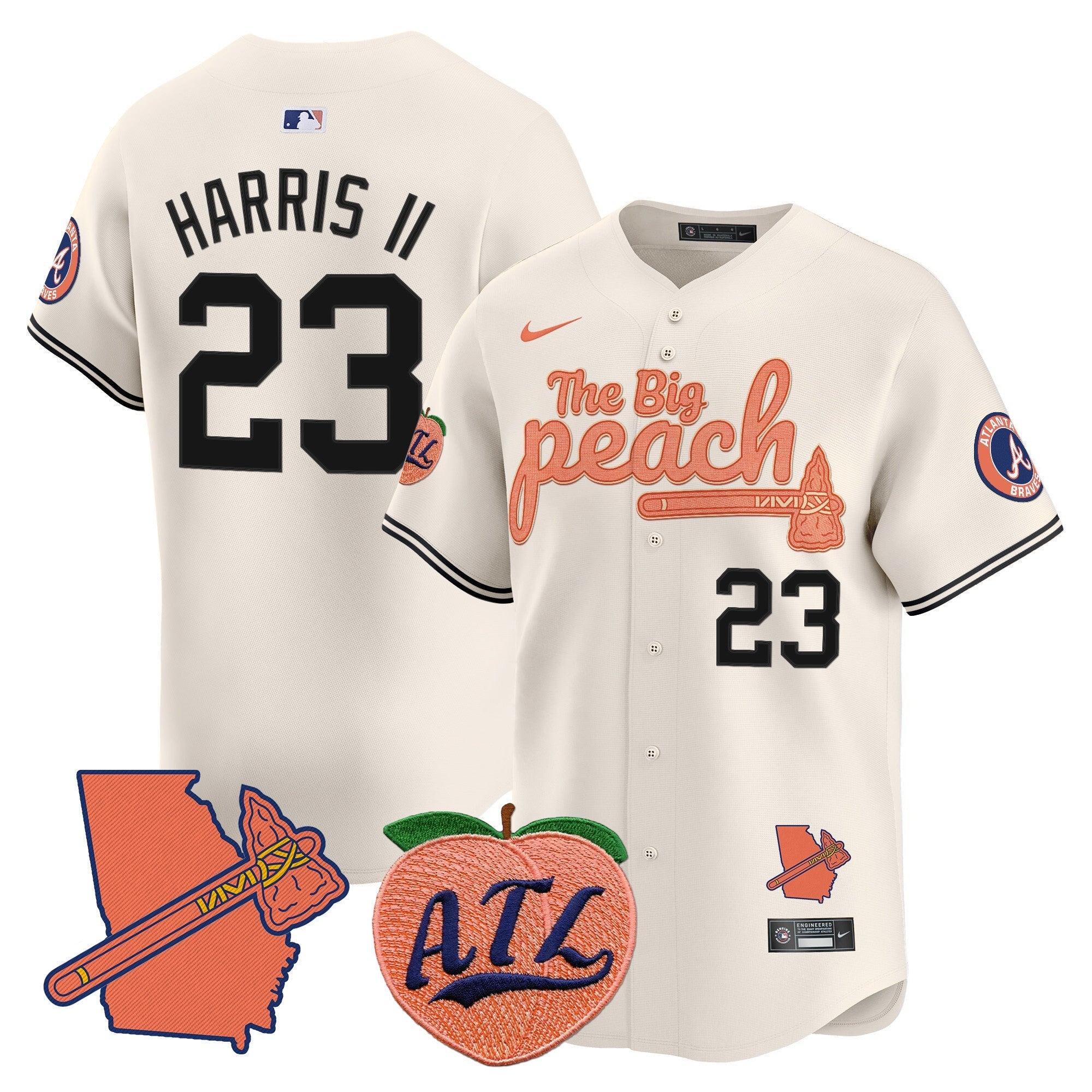 ATL The Big Peach Vapor Premier Limited Jersey V2 - Stitched
