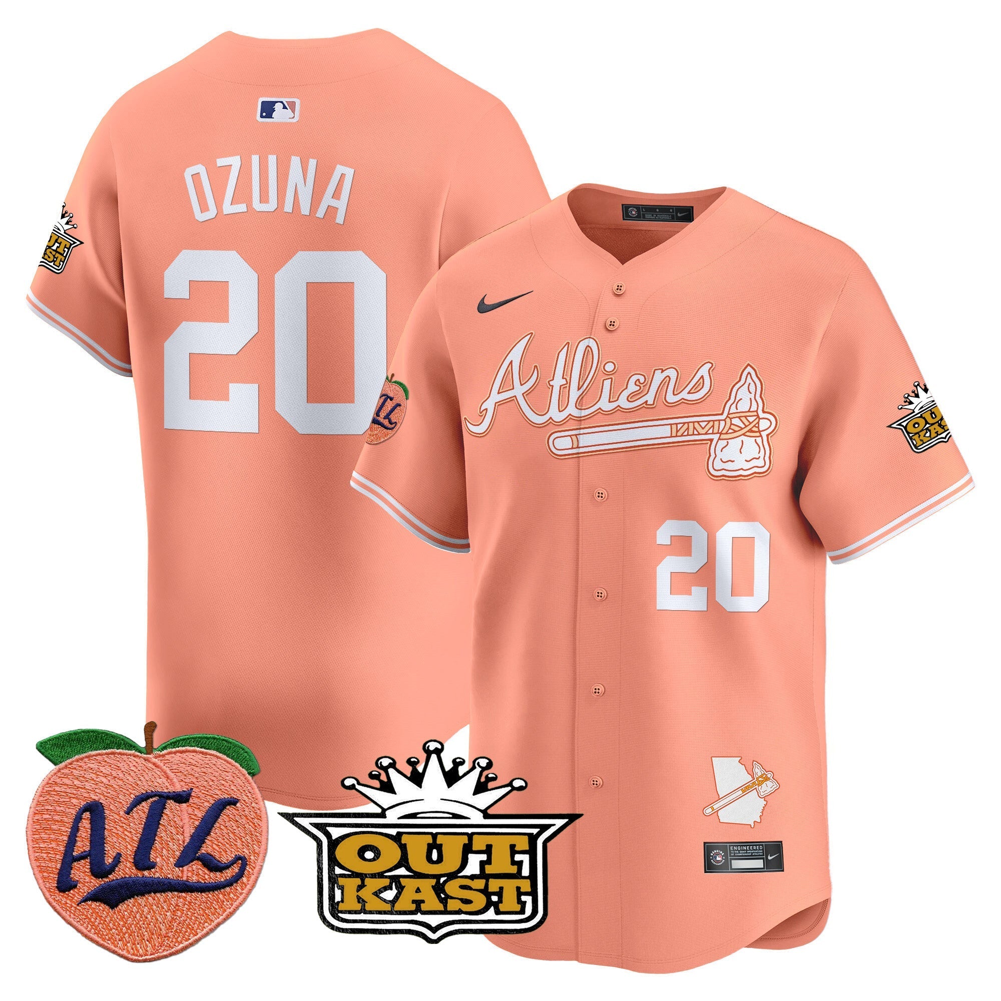 ATL Atliens & Peach Vapor Premier Limited Jersey - Stitched