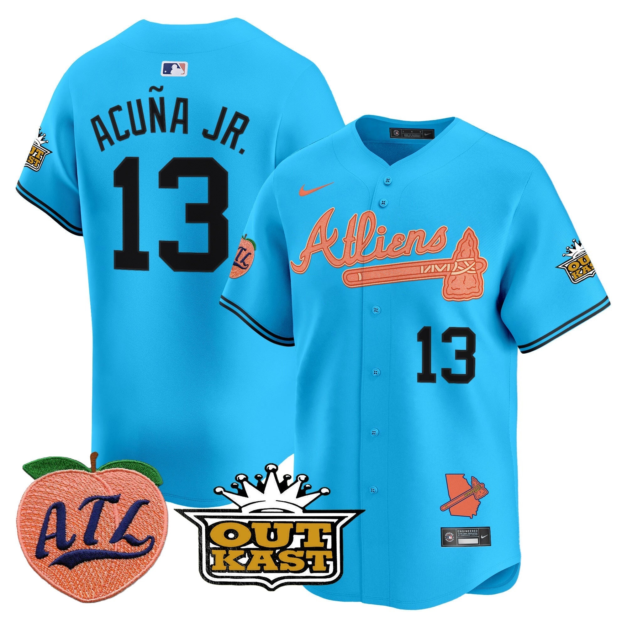 ATL Atliens & Peach Vapor Premier Limited Jersey - Stitched