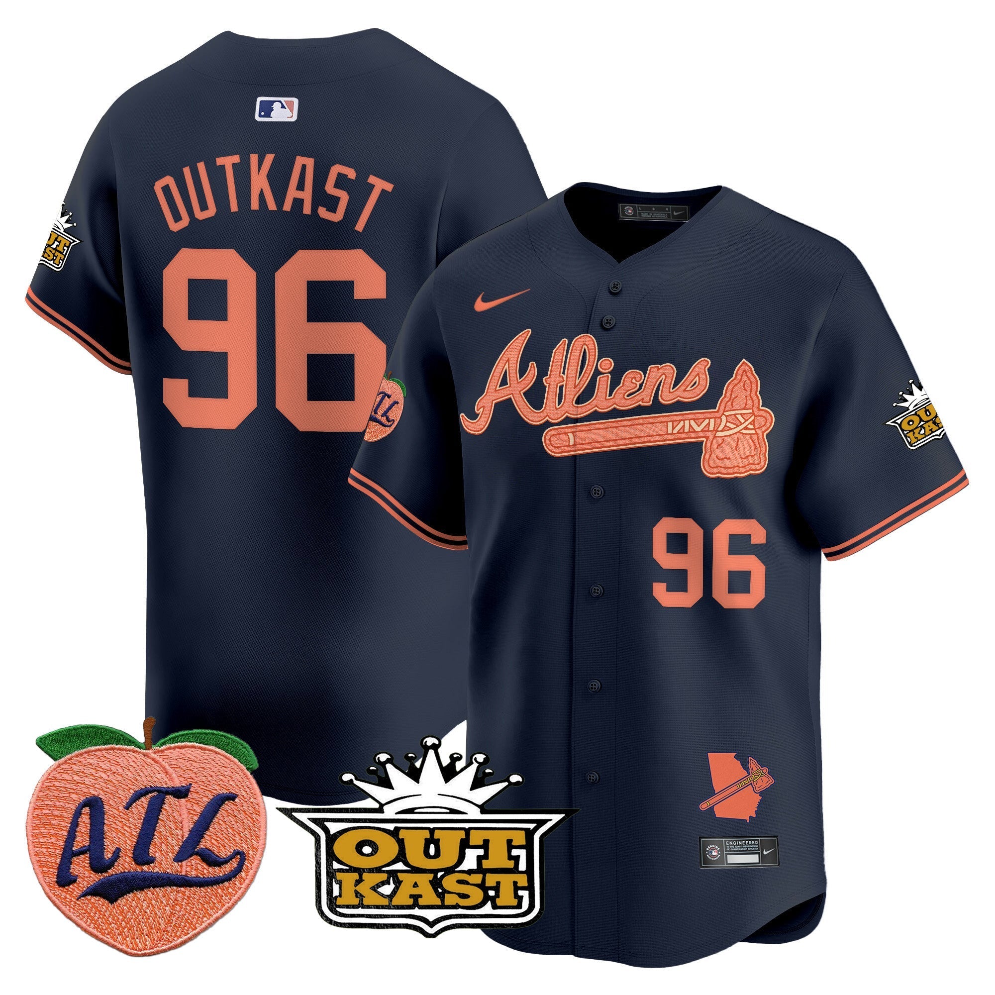 ATL Atliens & Peach Vapor Premier Limited Jersey - Stitched