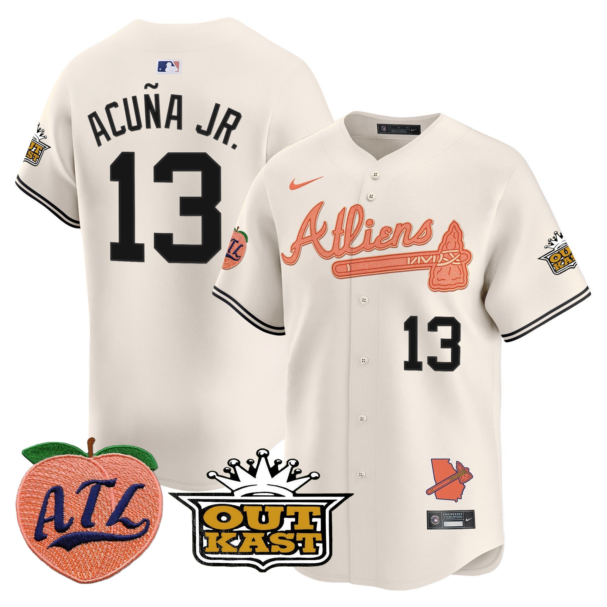 ATL Atliens & Peach Vapor Premier Limited Jersey - Stitched