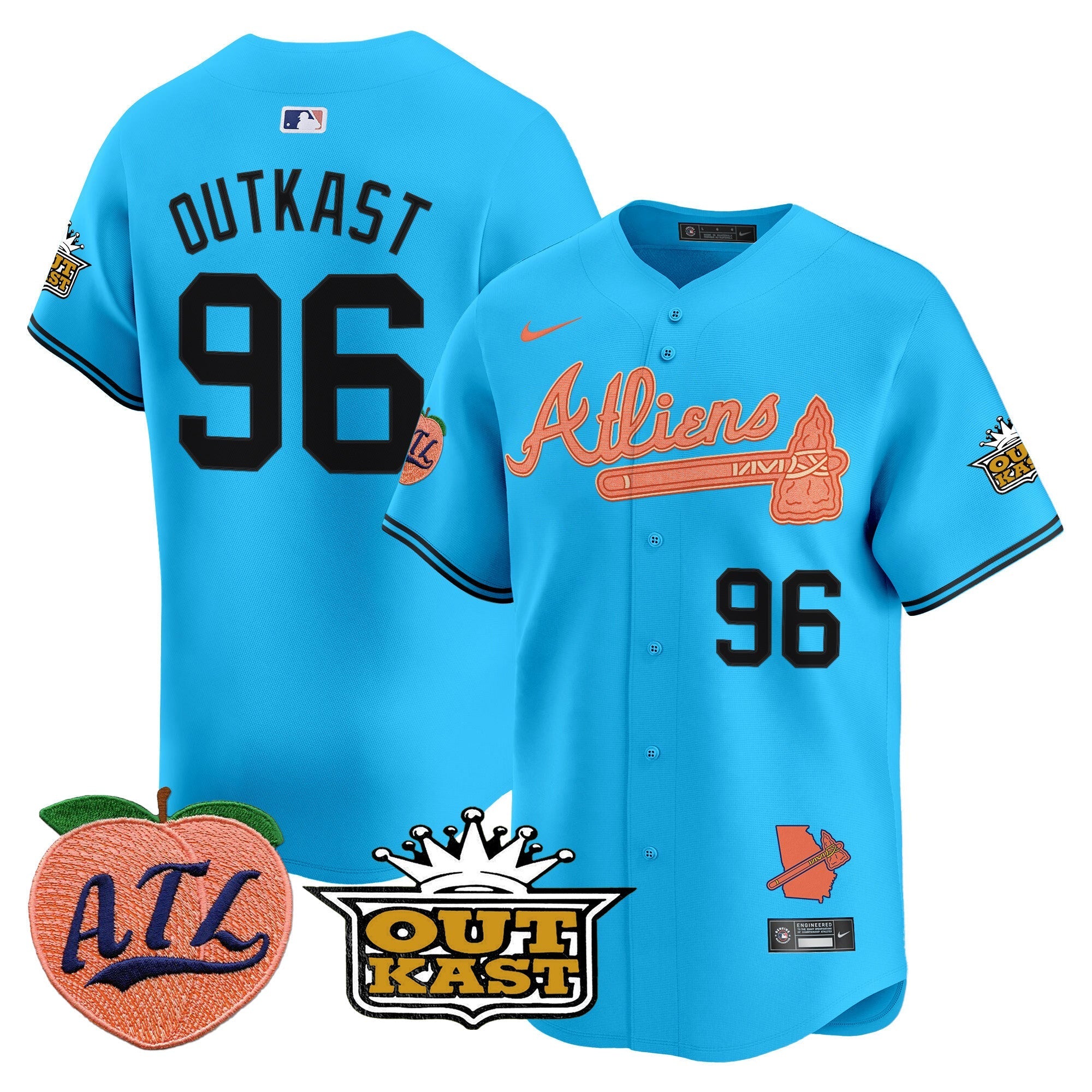 ATL Atliens & Peach Vapor Premier Limited Jersey - Stitched