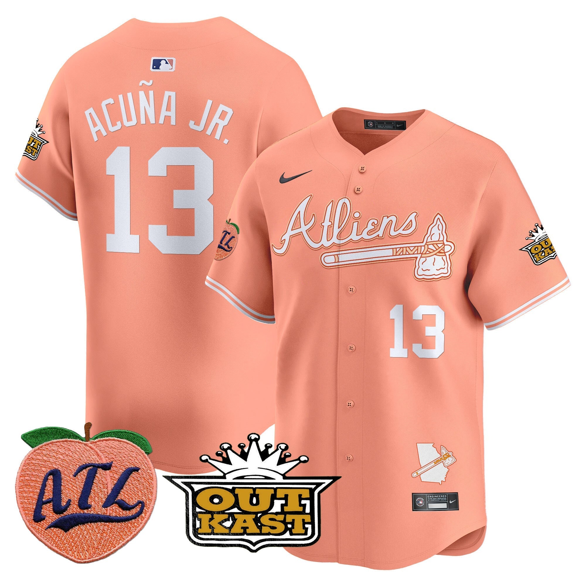 ATL Atliens & Peach Vapor Premier Limited Jersey - Stitched