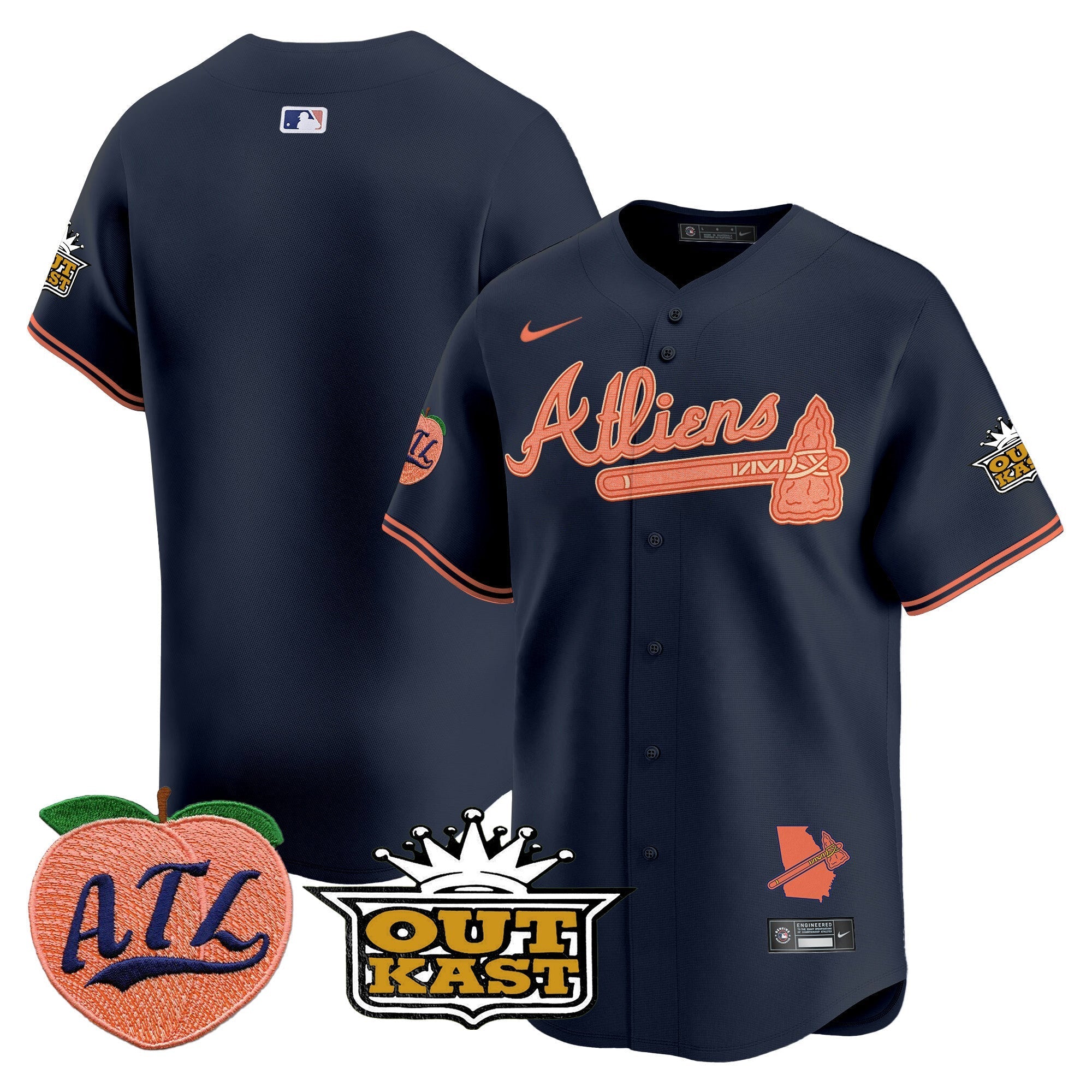 ATL Atliens & Peach Vapor Premier Limited Jersey - Stitched