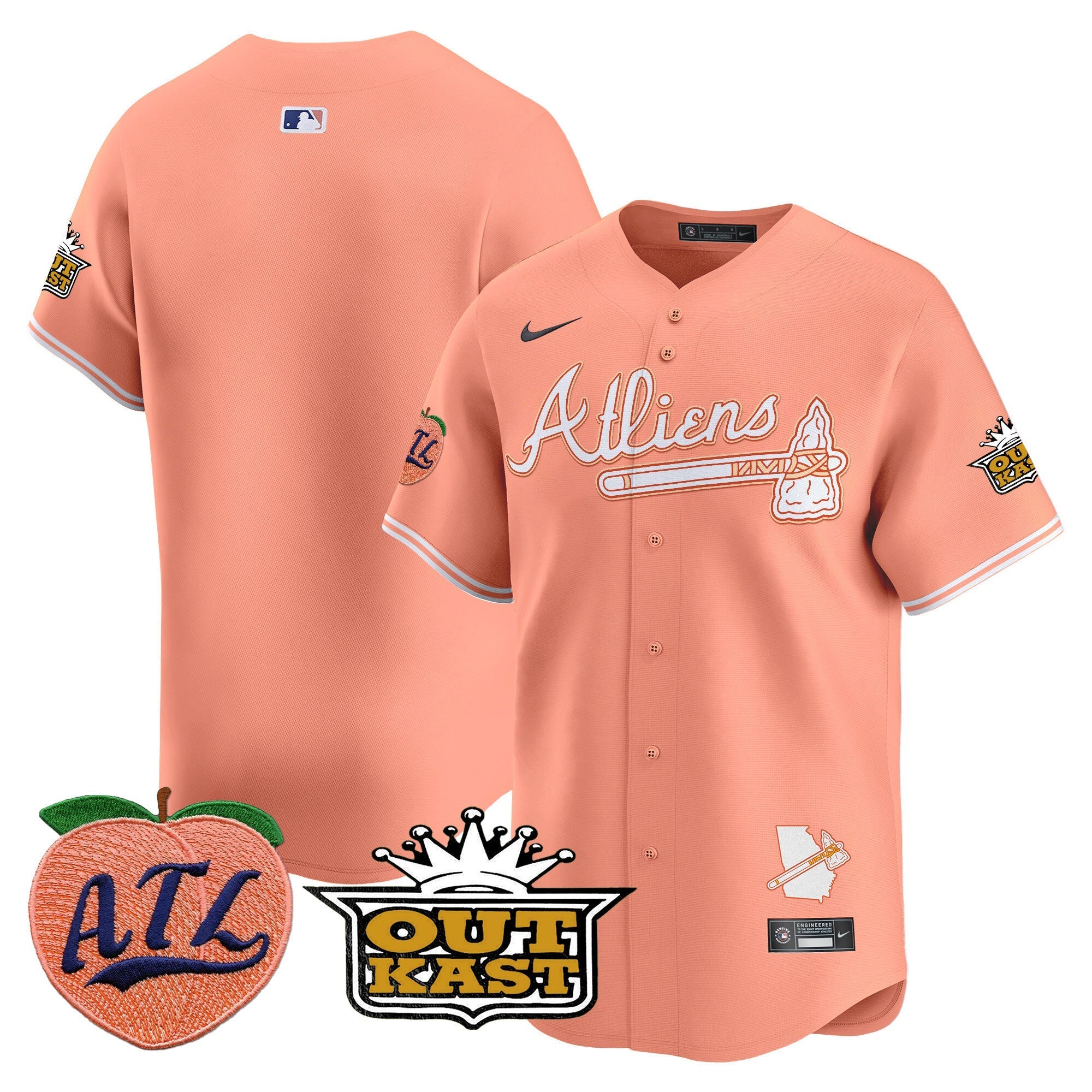 ATL Atliens & Peach Vapor Premier Limited Jersey - Stitched