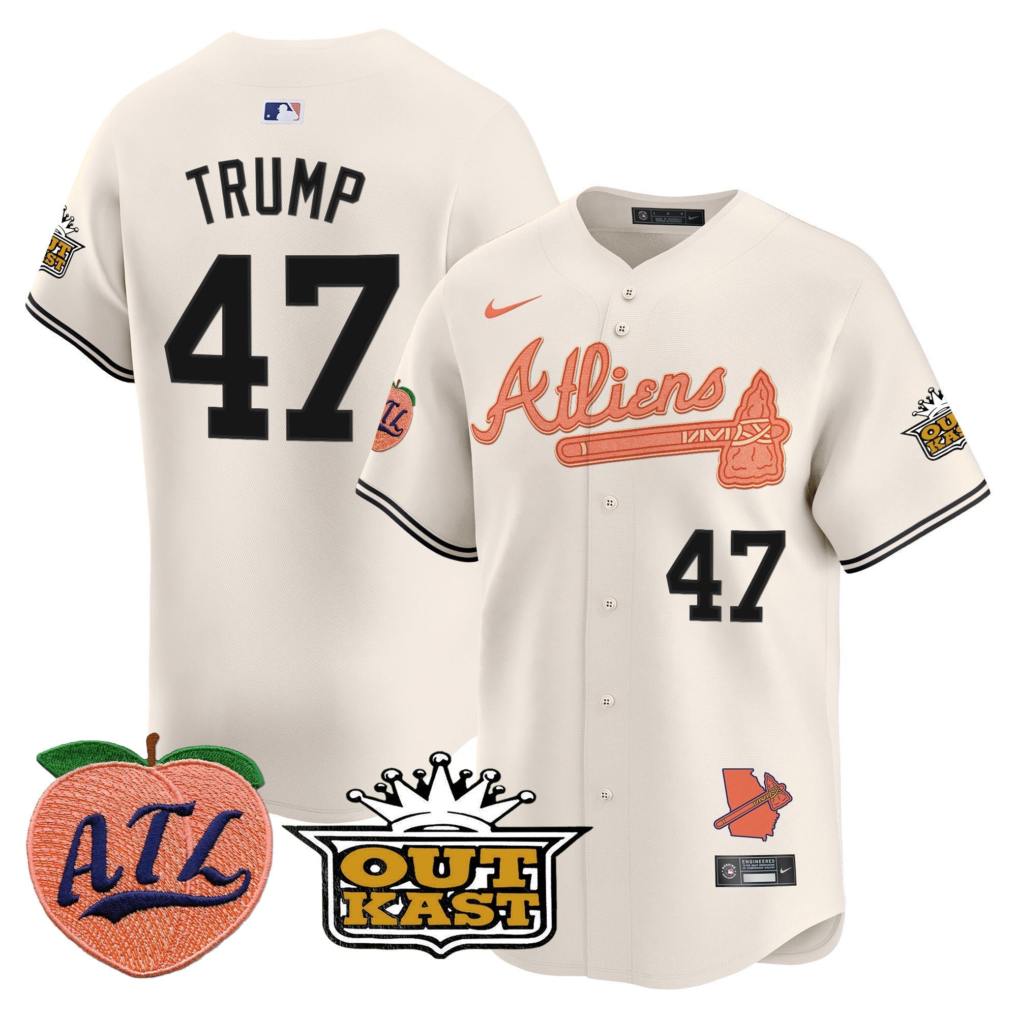 ATL Atliens & Peach Vapor Premier Limited Jersey - Stitched