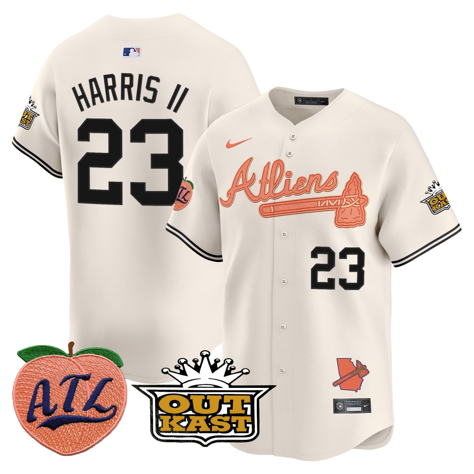 ATL Atliens & Peach Vapor Premier Limited Jersey - Stitched