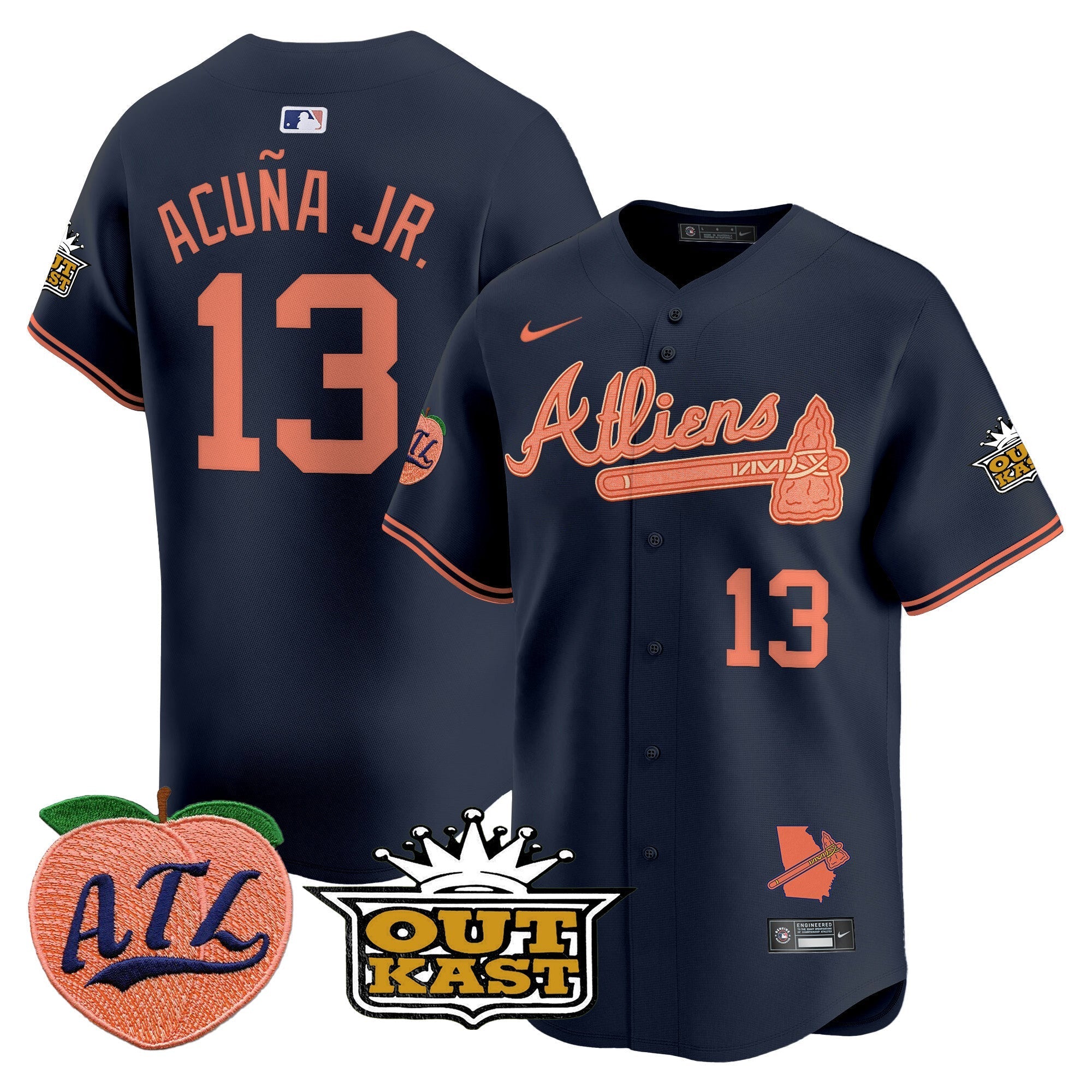 ATL Atliens & Peach Vapor Premier Limited Jersey - Stitched