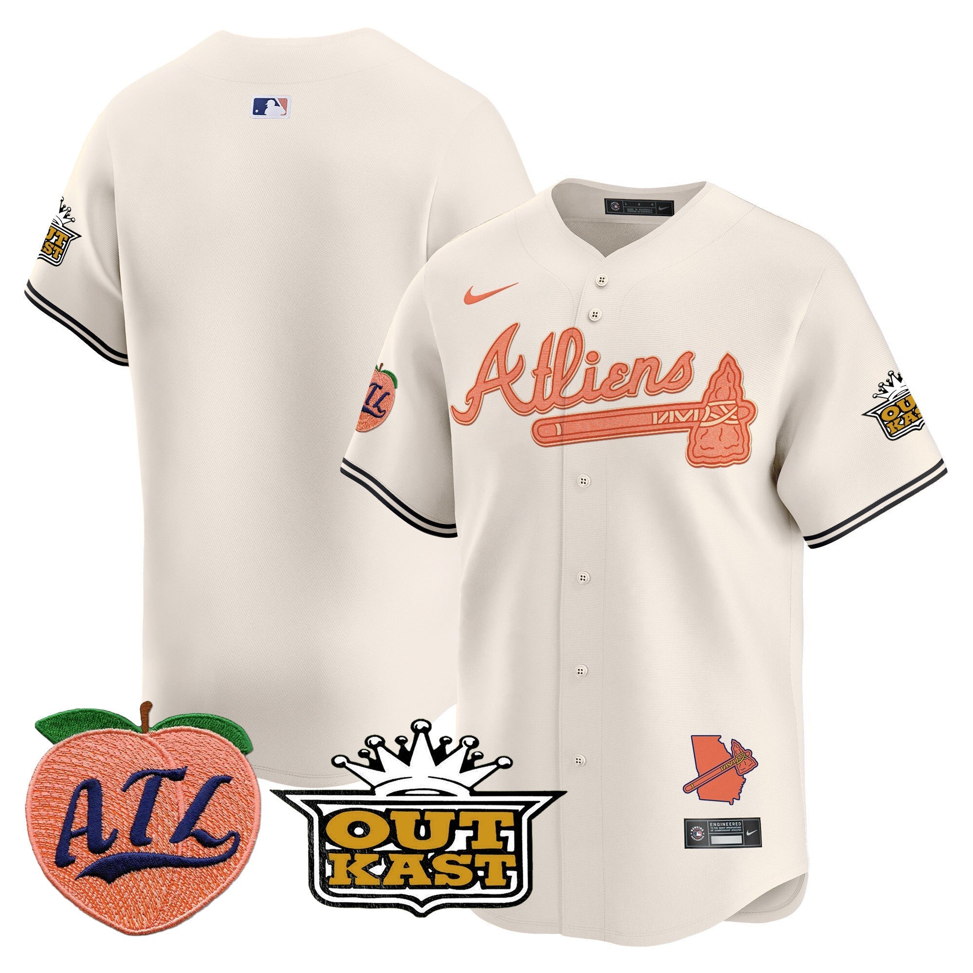 ATL Atliens & Peach Vapor Premier Limited Jersey - Stitched