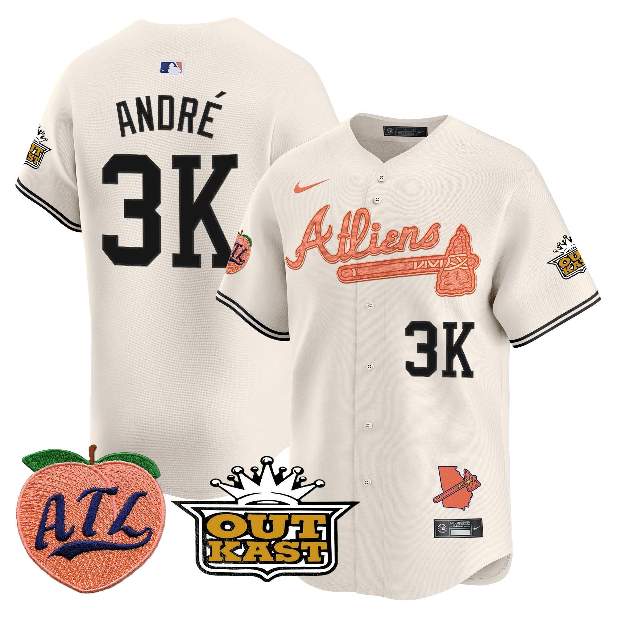ATL Atliens & Peach Vapor Premier Limited Jersey - Stitched