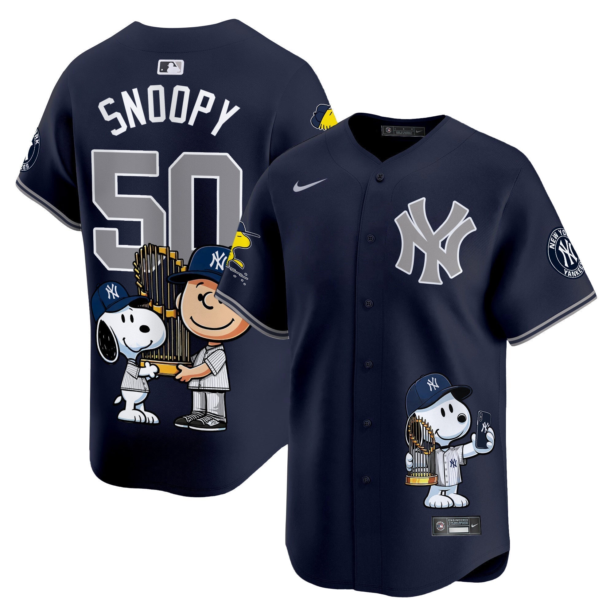 Unisex NYY Peanut Snoopy Vapor Premier Limited Jersey - Printed