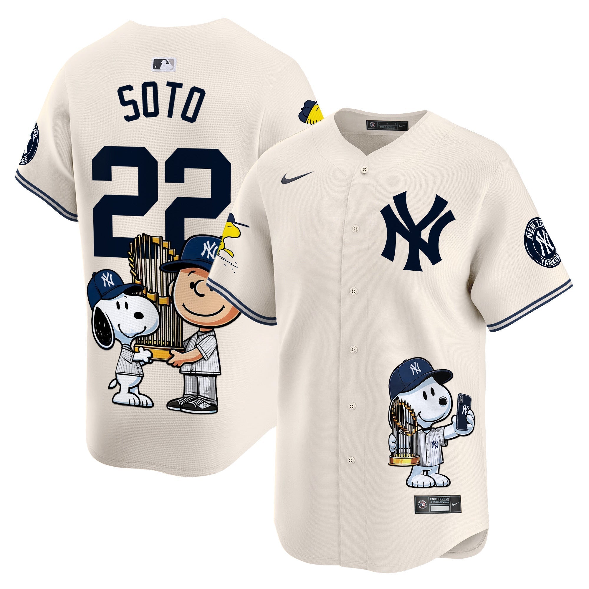 Unisex NYY Peanut Snoopy Vapor Premier Limited Jersey - Printed