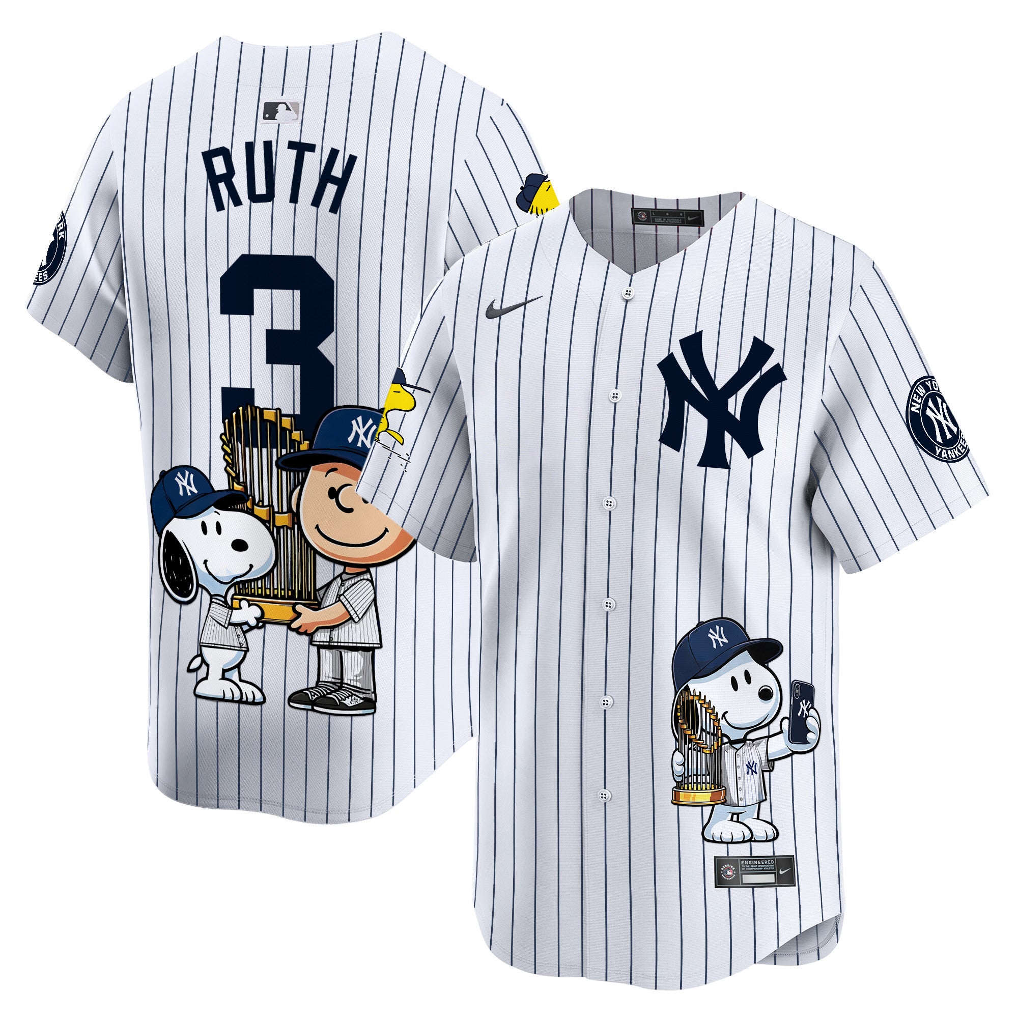 Unisex NYY Peanut Snoopy Vapor Premier Limited Jersey - Printed