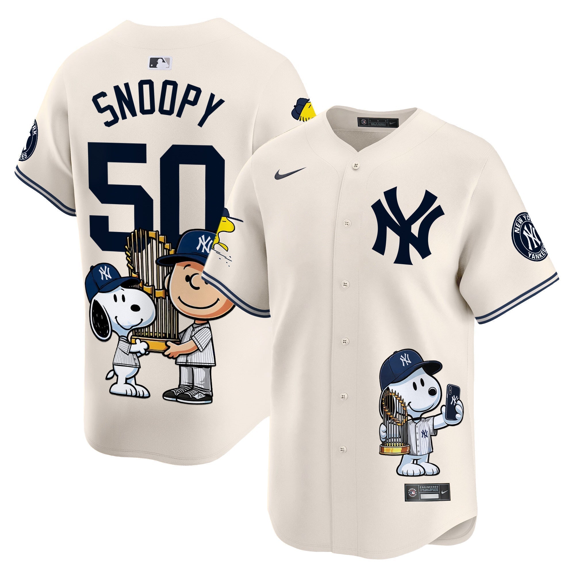 Unisex NYY Peanut Snoopy Vapor Premier Limited Jersey - Printed