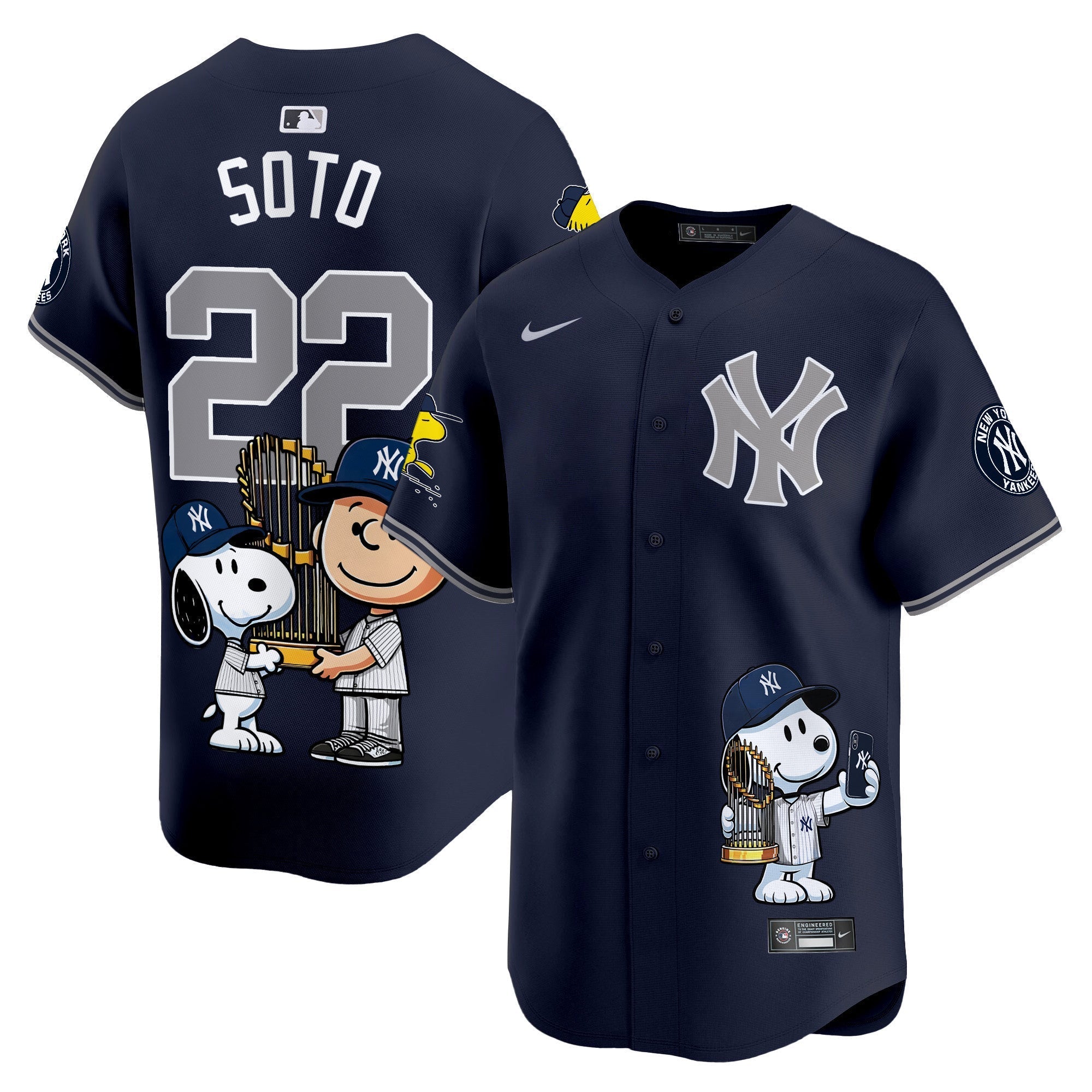 Unisex NYY Peanut Snoopy Vapor Premier Limited Jersey - Printed