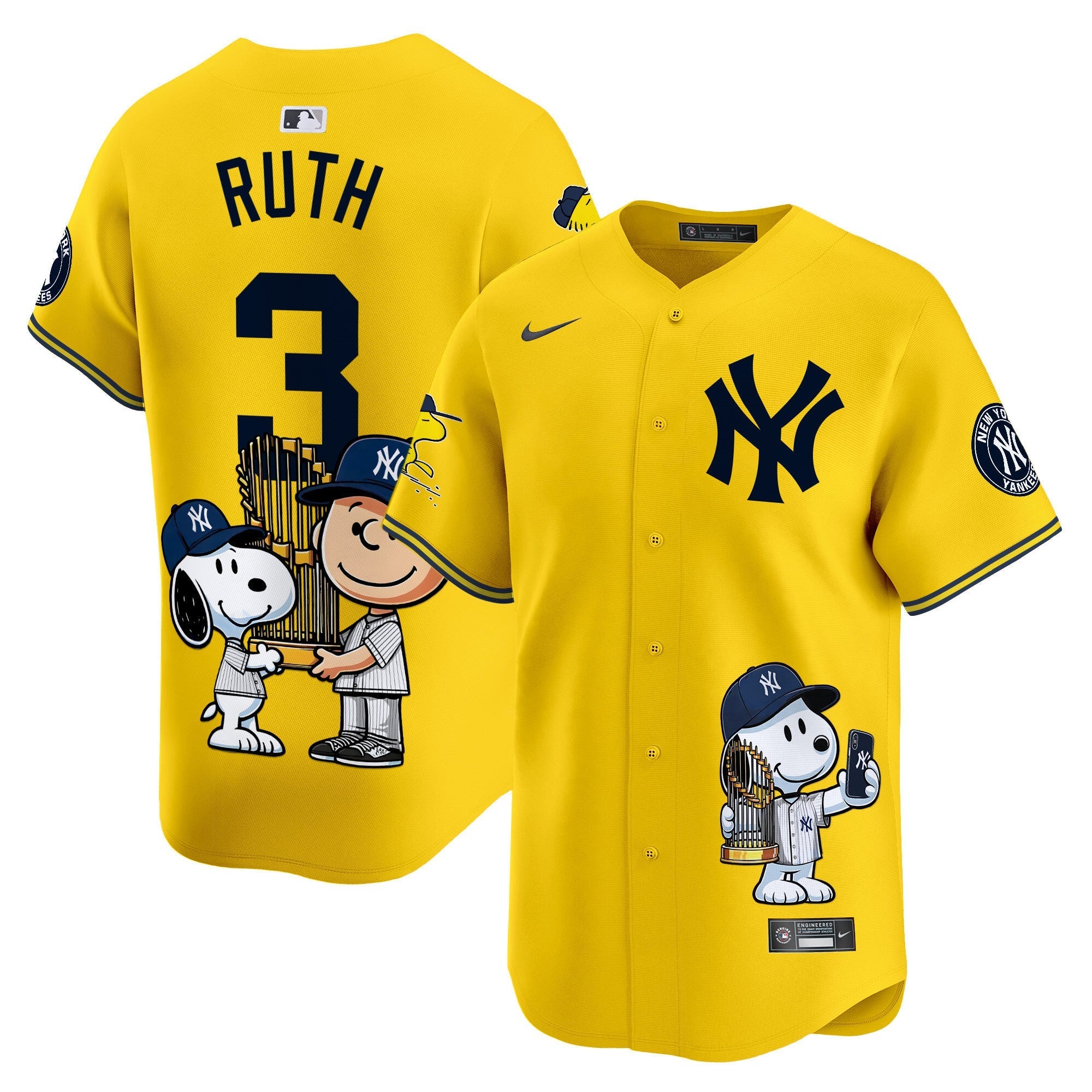 Unisex NYY Peanut Snoopy Vapor Premier Limited Jersey - Printed