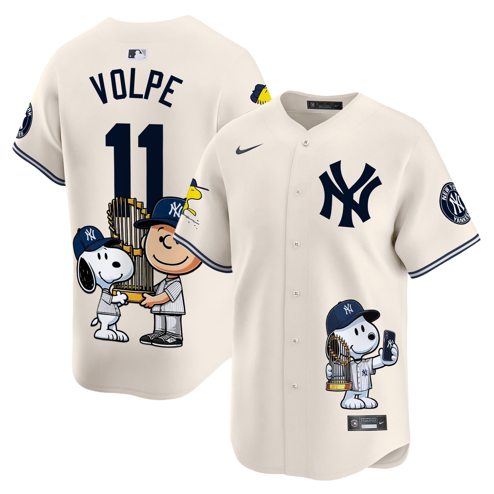 Unisex NYY Peanut Snoopy Vapor Premier Limited Jersey - Printed