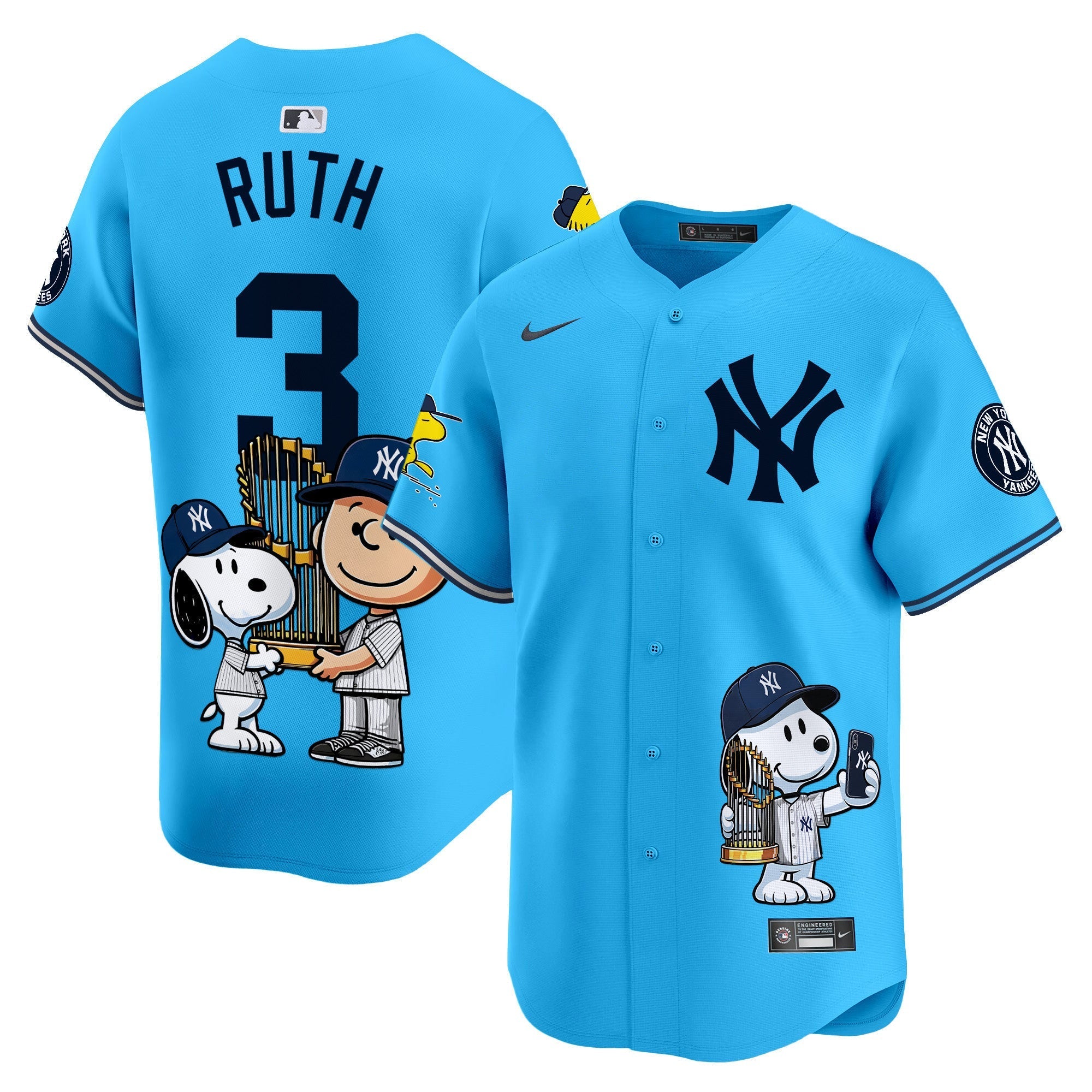 Unisex NYY Peanut Snoopy Vapor Premier Limited Jersey - Printed
