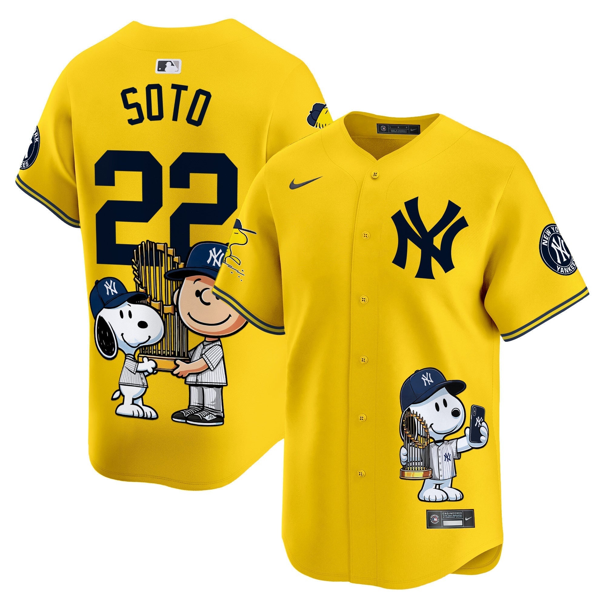 Unisex NYY Peanut Snoopy Vapor Premier Limited Jersey - Printed