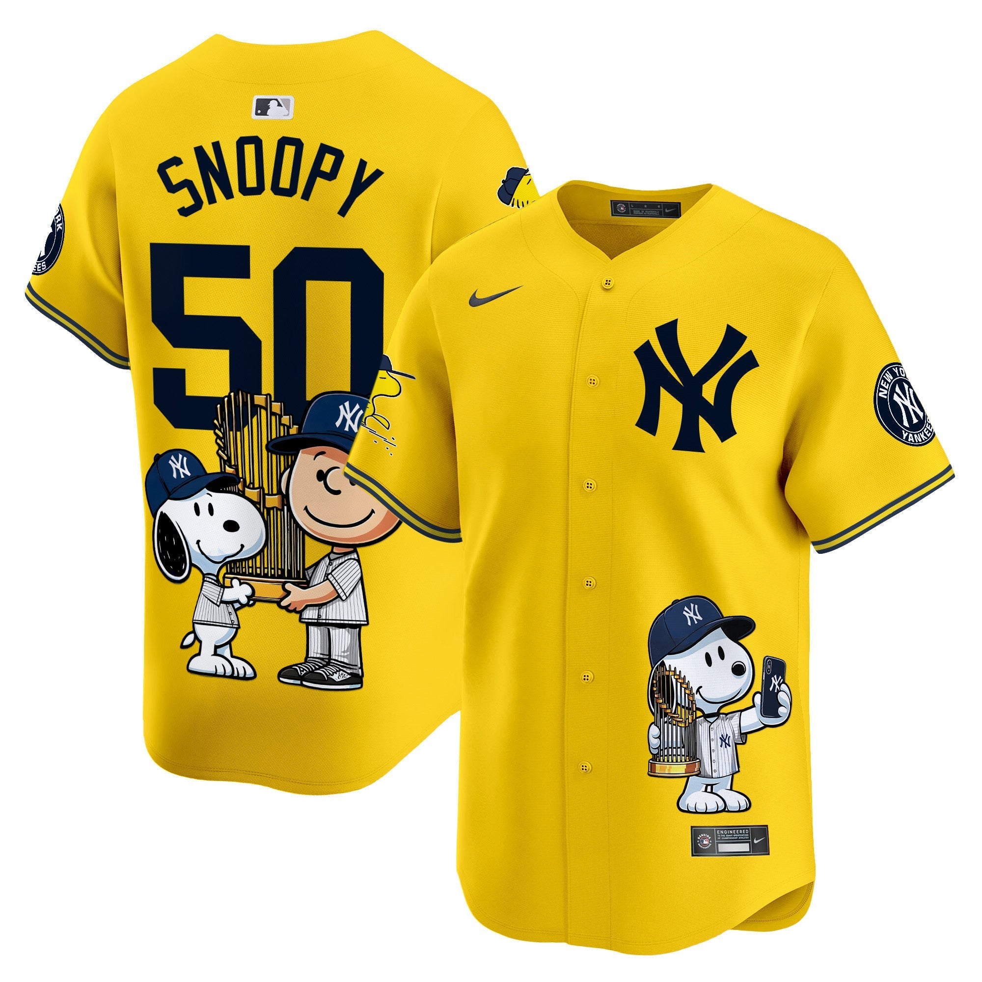 Unisex NYY Peanut Snoopy Vapor Premier Limited Jersey - Printed
