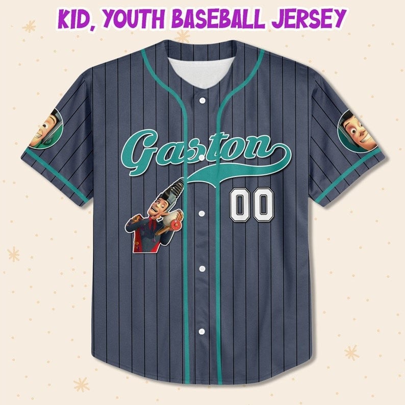 Kids Youth Baseball Jersey - Stylish Gaston Design, Perfect For Sports Fans!