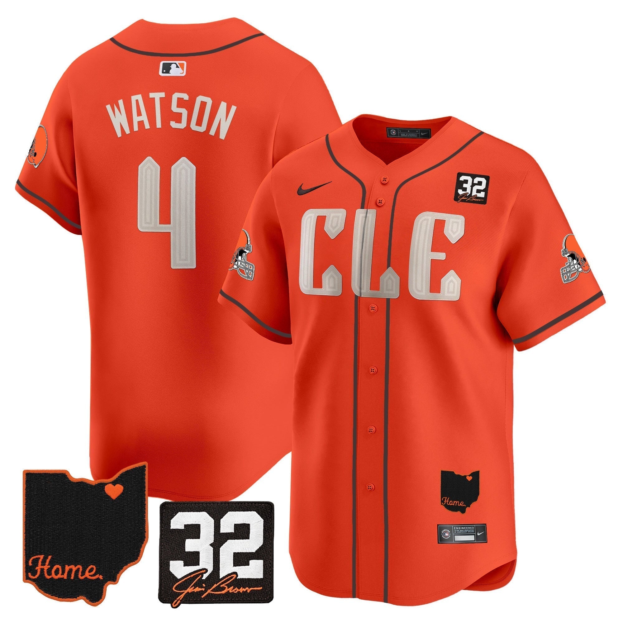 Browns #32 Jim Brown Memorial & Home Patch Vapor Premier Limited Jersey - Stitched
