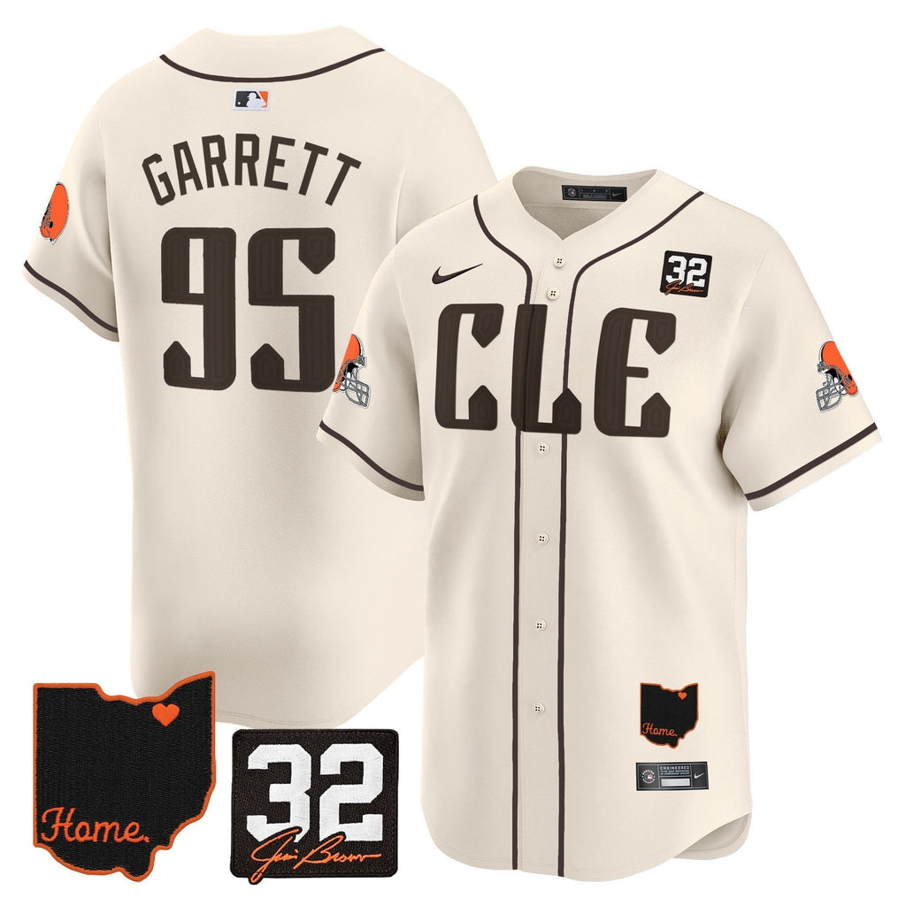Browns #32 Jim Brown Memorial & Home Patch Vapor Premier Limited Jersey - Stitched