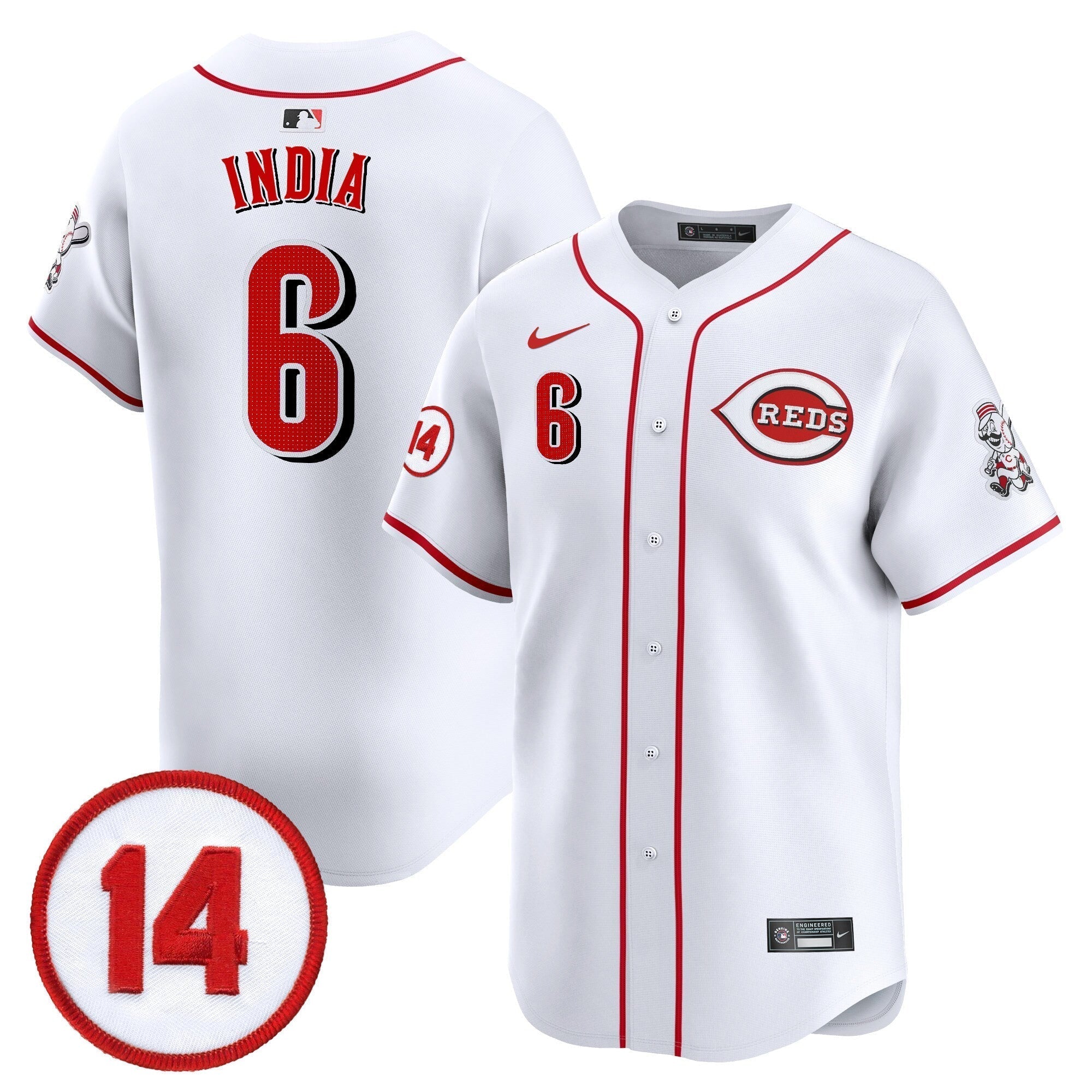 CIN Pete Rose Patch Vapor Premier Limited Jersey - Stitched