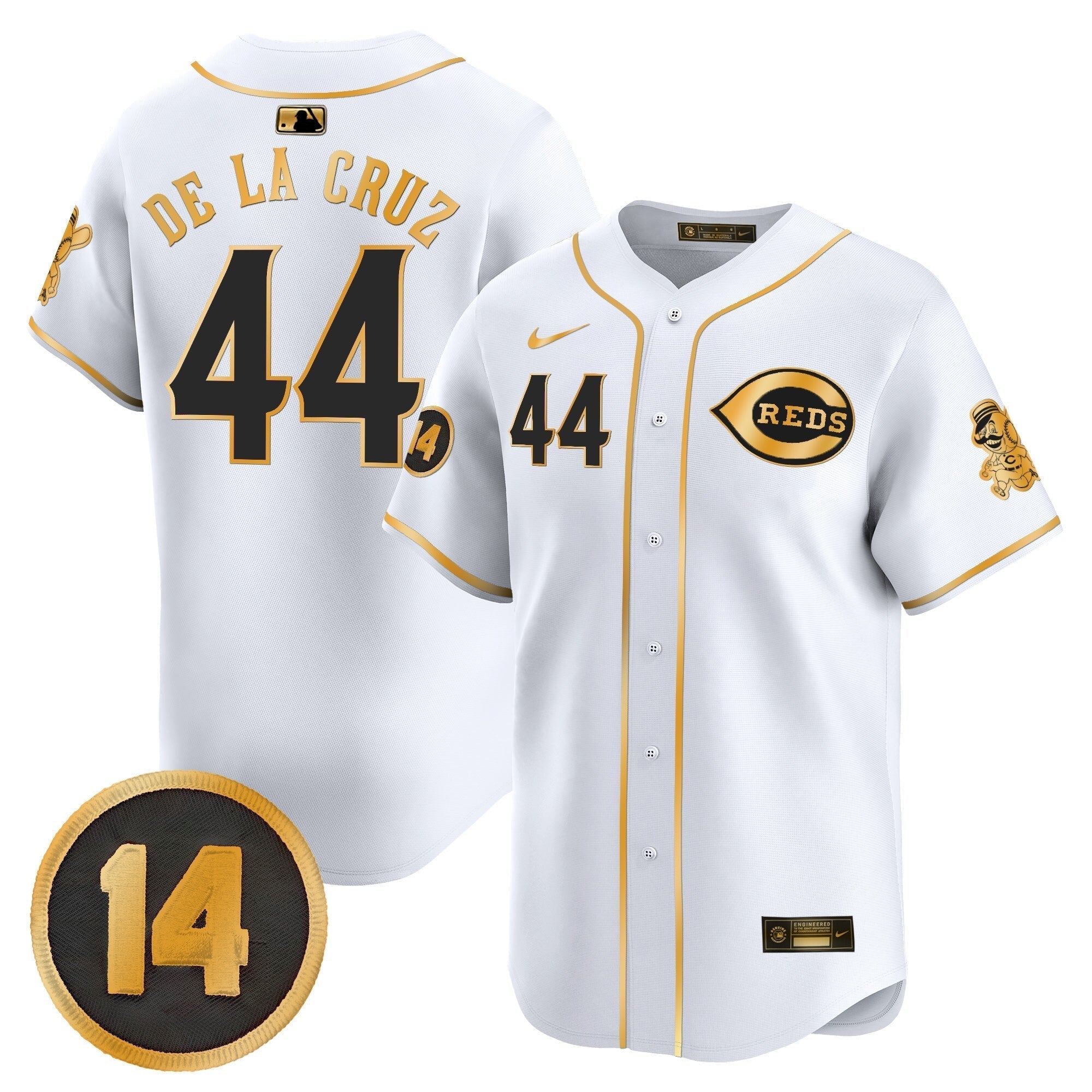 CIN Pete Rose Patch Vapor Premier Limited Jersey - Stitched