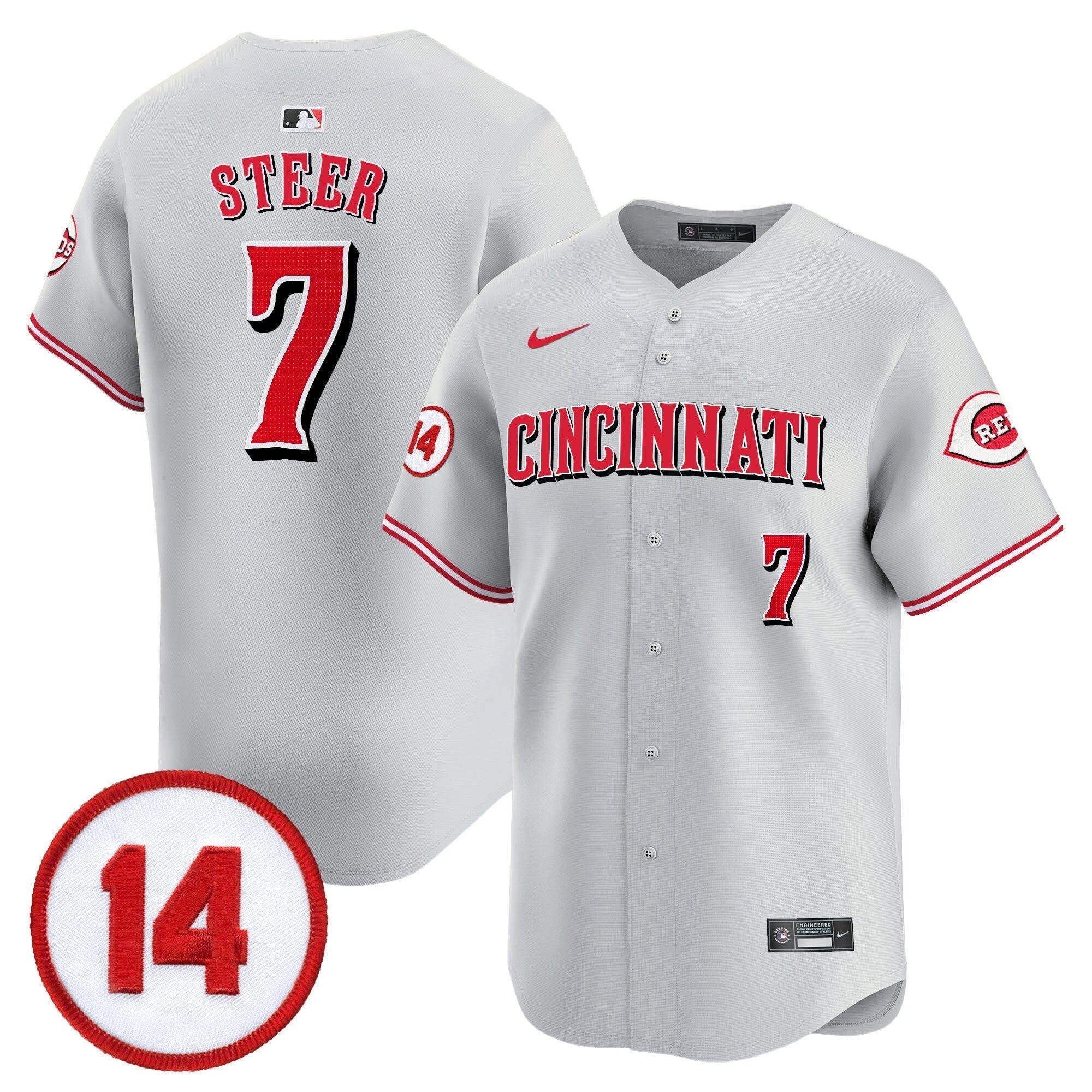 CIN Pete Rose Patch Vapor Premier Limited Jersey - Stitched
