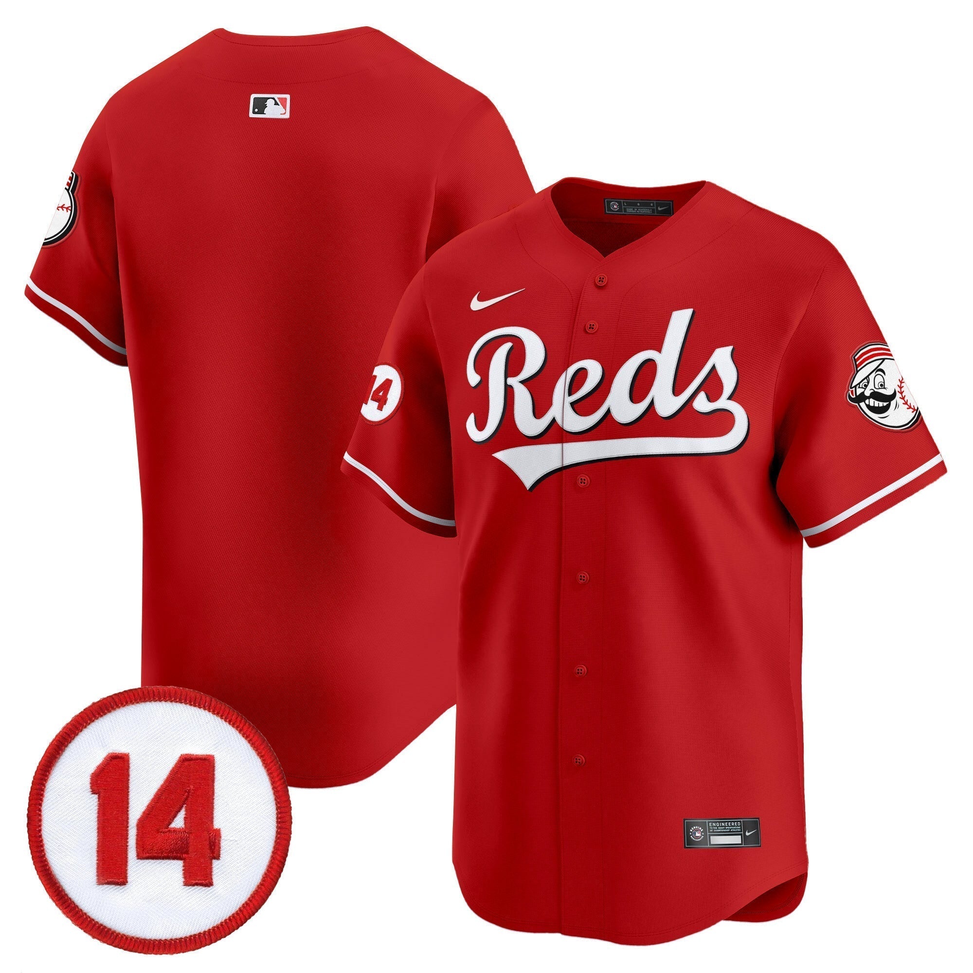 CIN Pete Rose Patch Vapor Premier Limited Jersey - Stitched