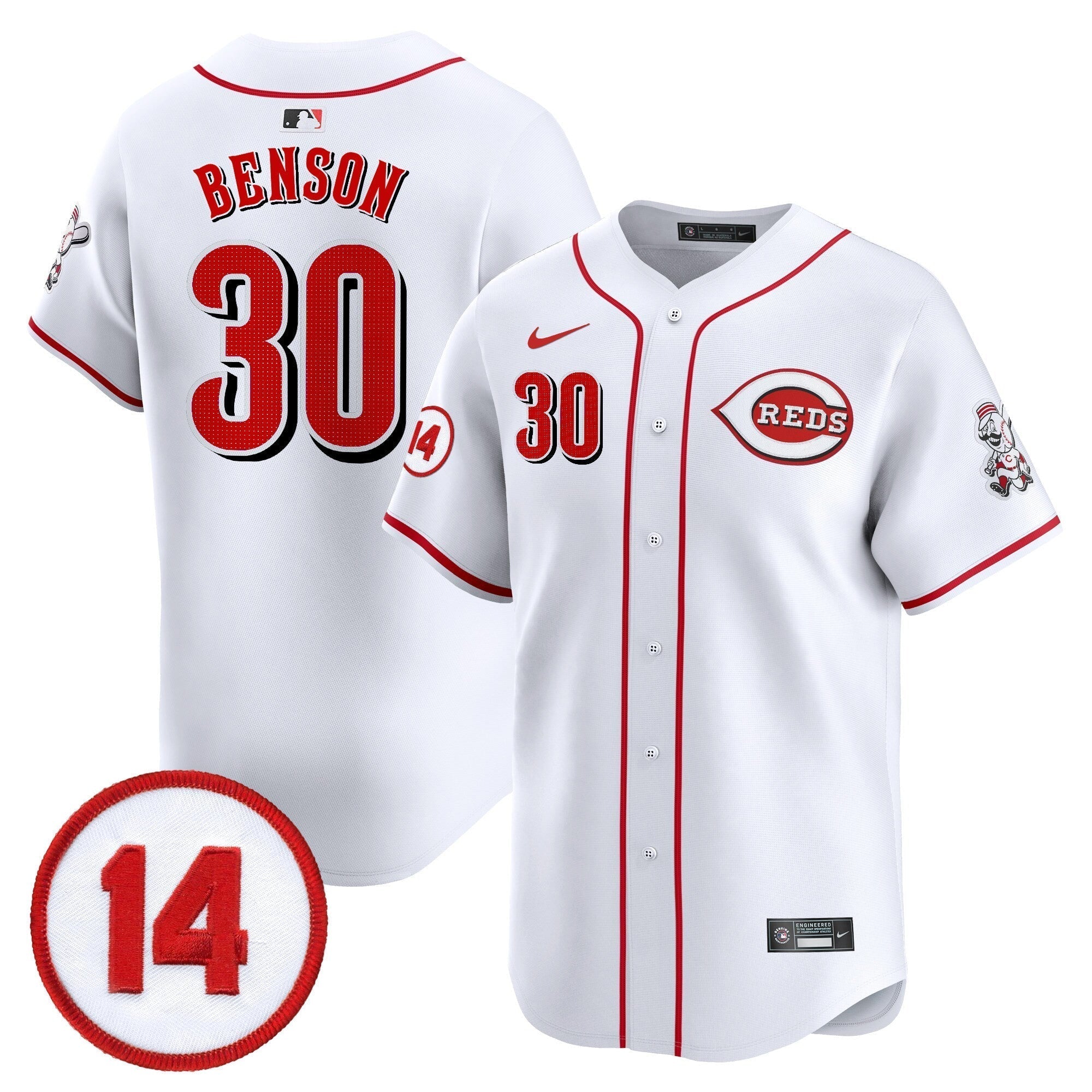 CIN Pete Rose Patch Vapor Premier Limited Jersey - Stitched