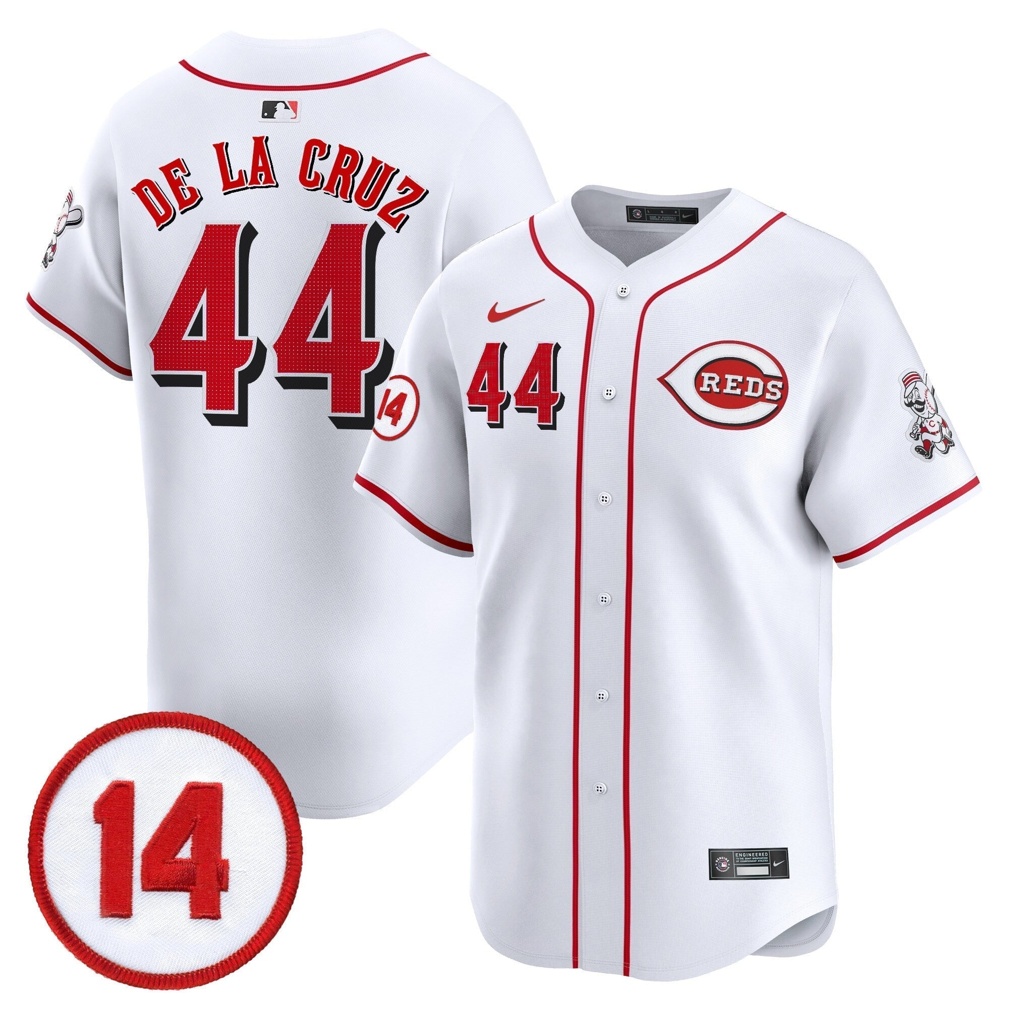 CIN Pete Rose Patch Vapor Premier Limited Jersey - Stitched
